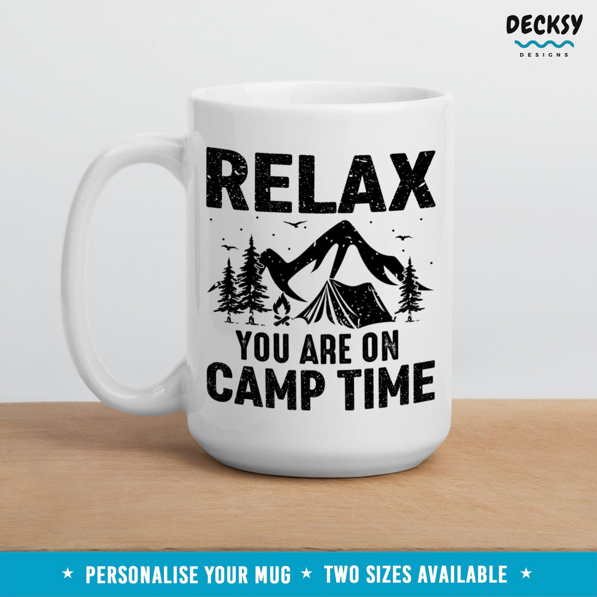 Camping Mug, Camper Adventure Gift-Home & Living:Kitchen & Dining:Drink & Barware:Drinkware:Mugs-DecksyDesigns-11 Oz-NO PERSONALISATION-DecksyDesigns