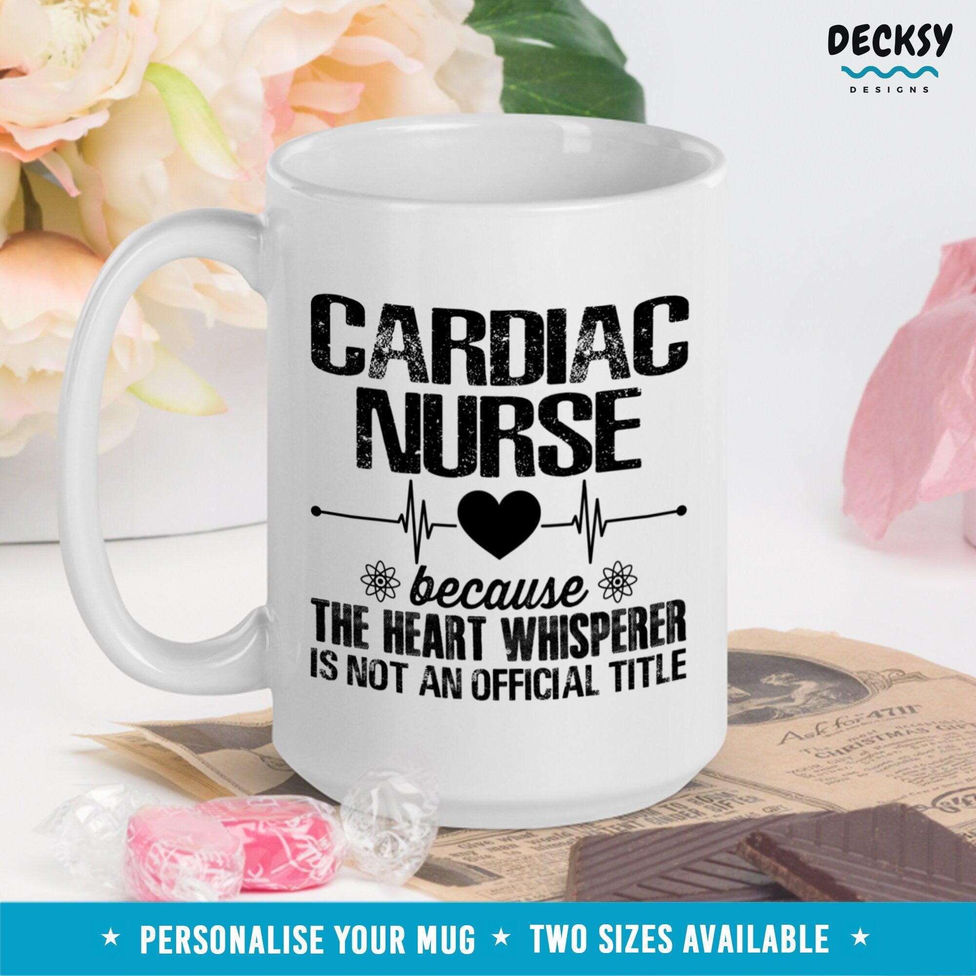 Cardiac Nurse Mug, Personalised Gift For Nurse-Home & Living:Kitchen & Dining:Drink & Barware:Drinkware:Mugs-DecksyDesigns-11 Oz-NO PERSONALISATION-DecksyDesigns