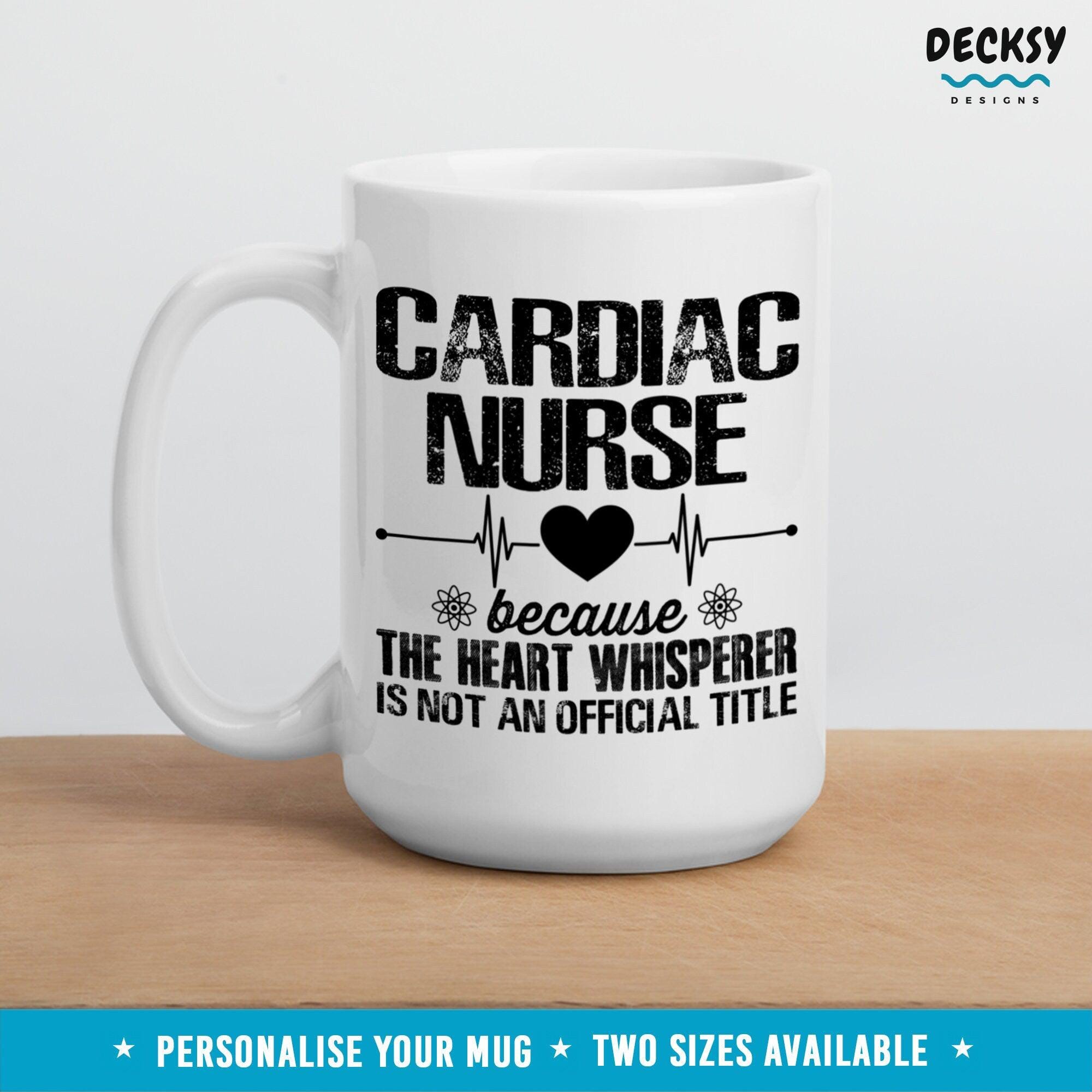 Cardiac Nurse Mug, Personalised Gift For Nurse-Home & Living:Kitchen & Dining:Drink & Barware:Drinkware:Mugs-DecksyDesigns-11 Oz-NO PERSONALISATION-DecksyDesigns