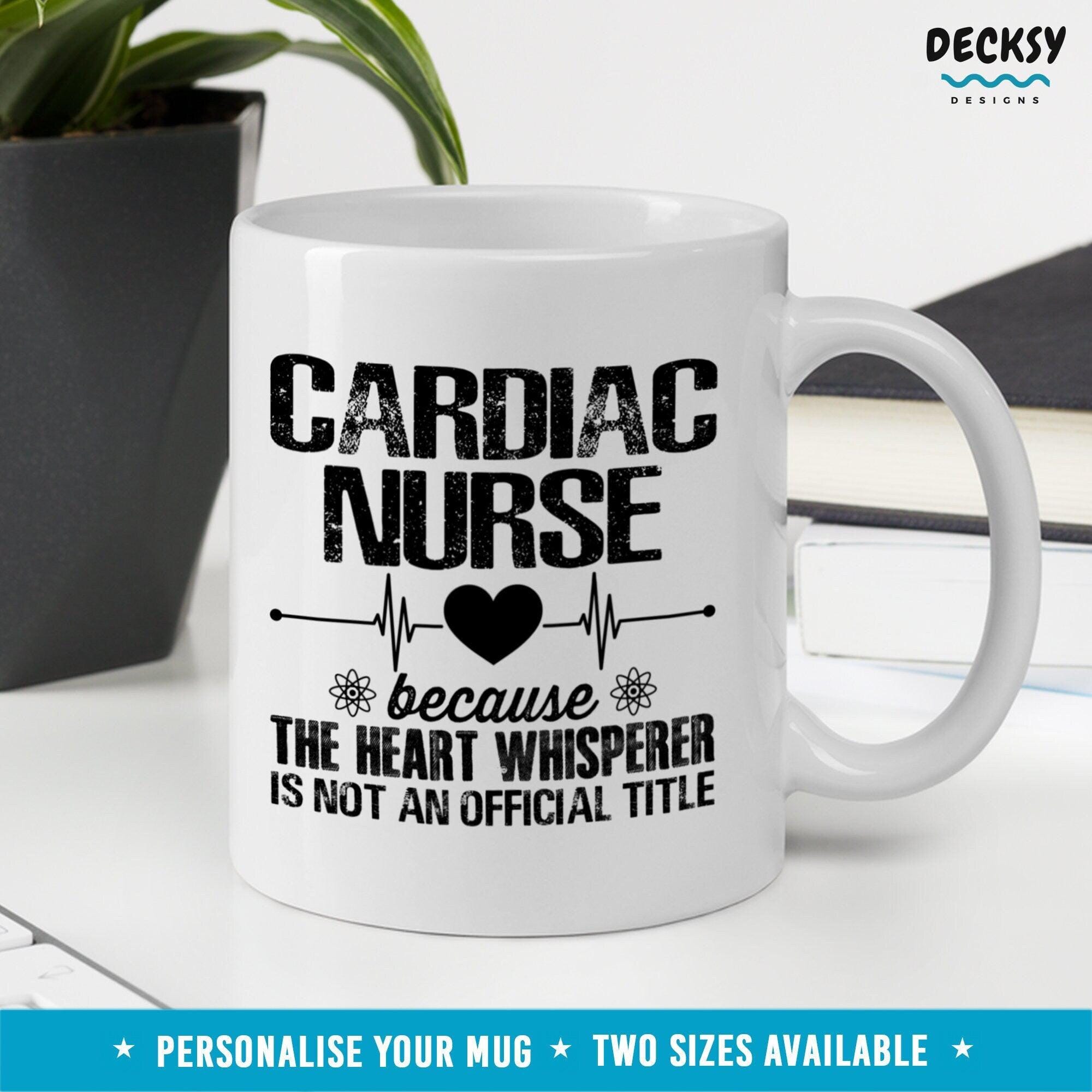 Cardiac Nurse Mug, Personalised Gift For Nurse-Home & Living:Kitchen & Dining:Drink & Barware:Drinkware:Mugs-DecksyDesigns-11 Oz-NO PERSONALISATION-DecksyDesigns