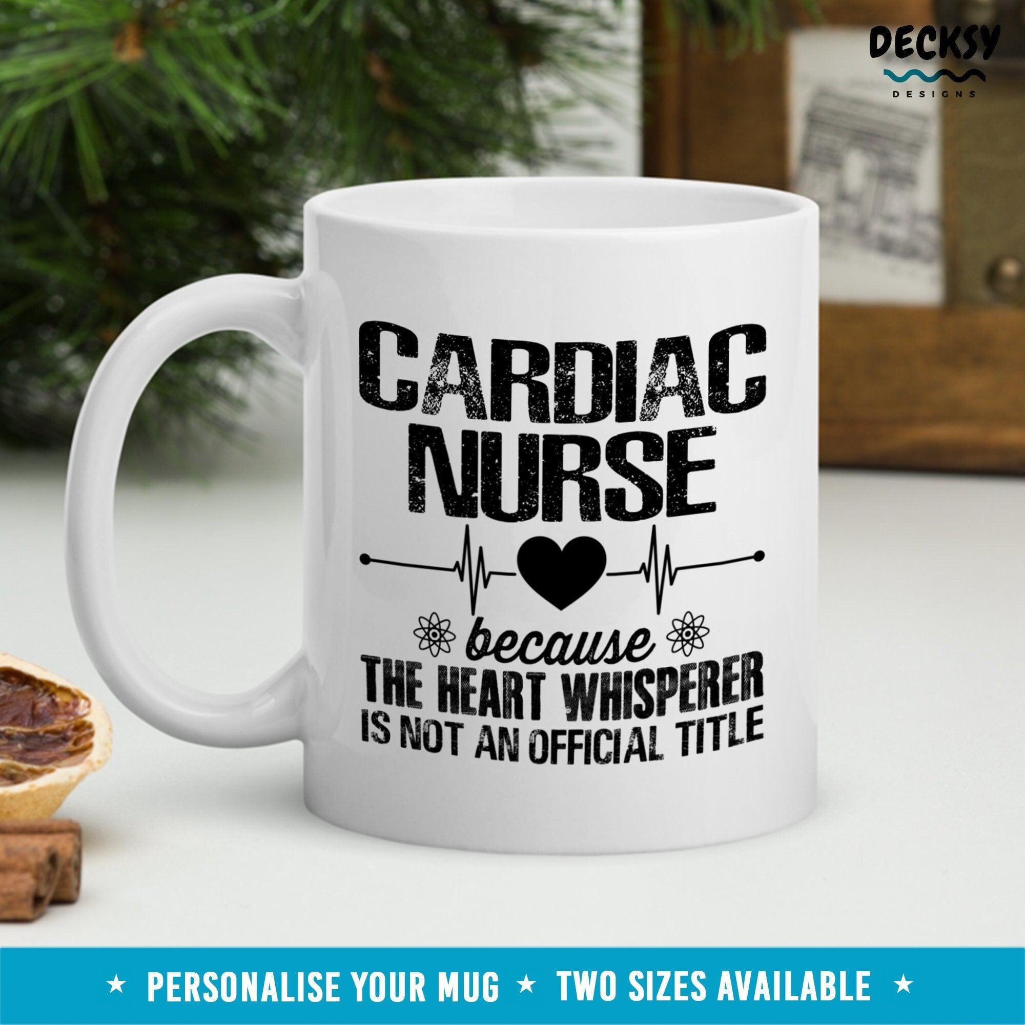 Cardiac Nurse Mug, Personalised Gift For Nurse-Home & Living:Kitchen & Dining:Drink & Barware:Drinkware:Mugs-DecksyDesigns-11 Oz-NO PERSONALISATION-DecksyDesigns