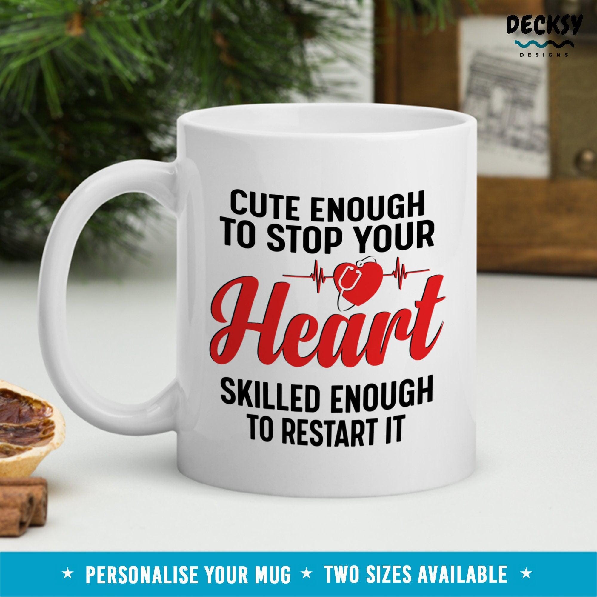 Cardiologist Mug, Gift for Heart Doctor-Home & Living:Kitchen & Dining:Drink & Barware:Drinkware:Mugs-DecksyDesigns-White Mug 11 oz-NO PERSONALISATION-DecksyDesigns