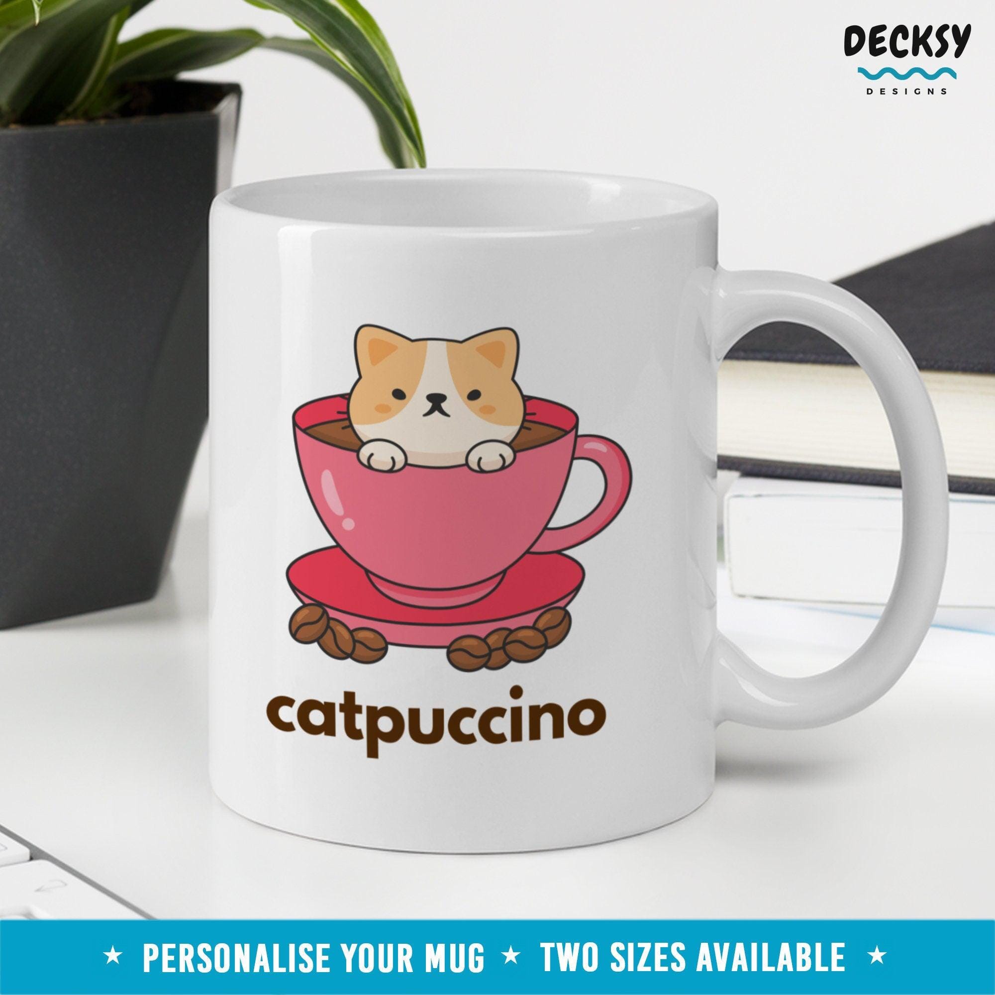 Cat Coffee Mug, Funny Cat Lover Gift-Home & Living:Kitchen & Dining:Drink & Barware:Drinkware:Mugs-DecksyDesigns-11 Oz-NO PERSONALISATION-DecksyDesigns