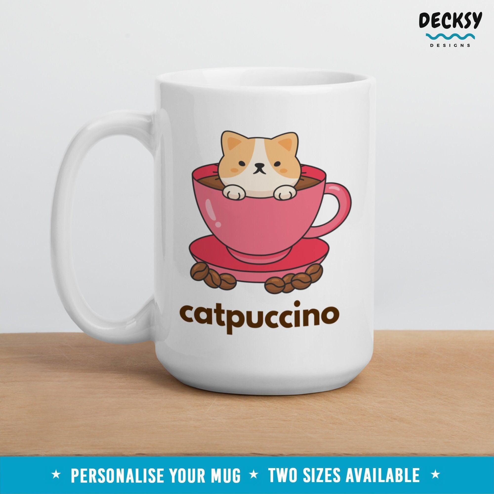 Cat Coffee Mug, Funny Cat Lover Gift-Home & Living:Kitchen & Dining:Drink & Barware:Drinkware:Mugs-DecksyDesigns-11 Oz-NO PERSONALISATION-DecksyDesigns