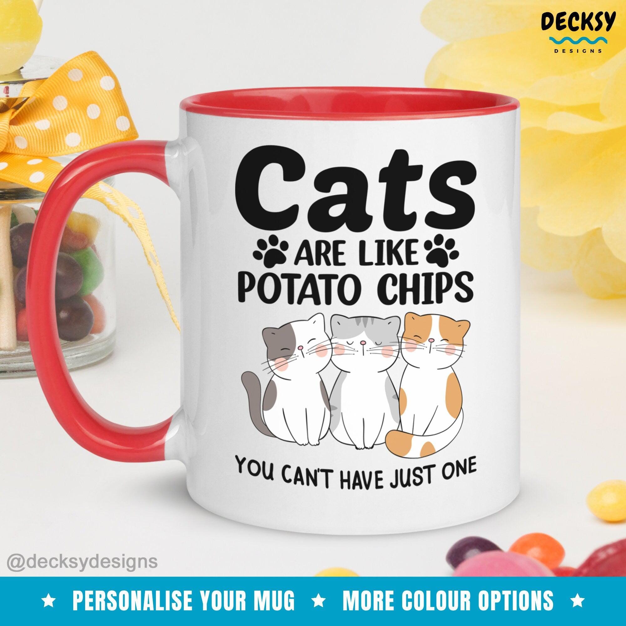 Cat Coffee Mug, Personalised Cat Gifts-Home & Living:Kitchen & Dining:Drink & Barware:Drinkware:Mugs-DecksyDesigns-White Mug 11 oz-NO PERSONALISATION-DecksyDesigns