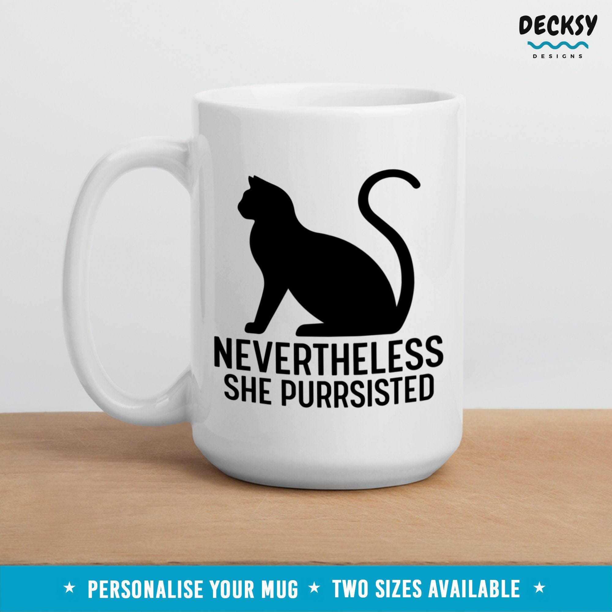 Cat Lady Mug, Custom Cat Lover Gift-Home & Living:Kitchen & Dining:Drink & Barware:Drinkware:Mugs-DecksyDesigns-11 Oz-NO PERSONALISATION-DecksyDesigns