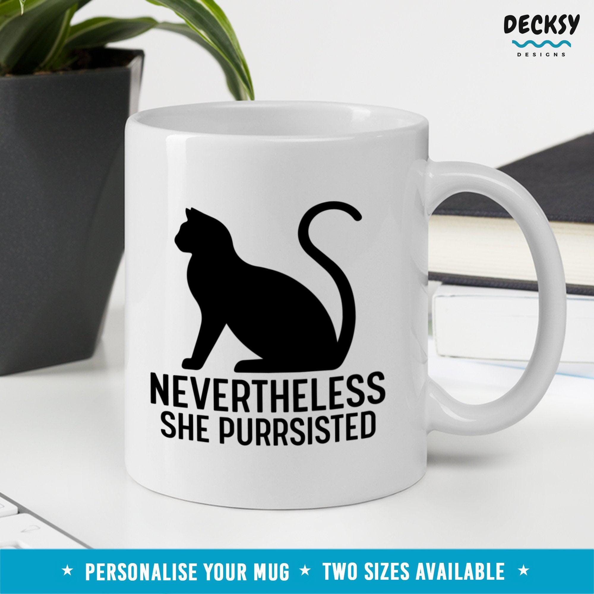 Cat Lady Mug, Custom Cat Lover Gift-Home & Living:Kitchen & Dining:Drink & Barware:Drinkware:Mugs-DecksyDesigns-11 Oz-NO PERSONALISATION-DecksyDesigns