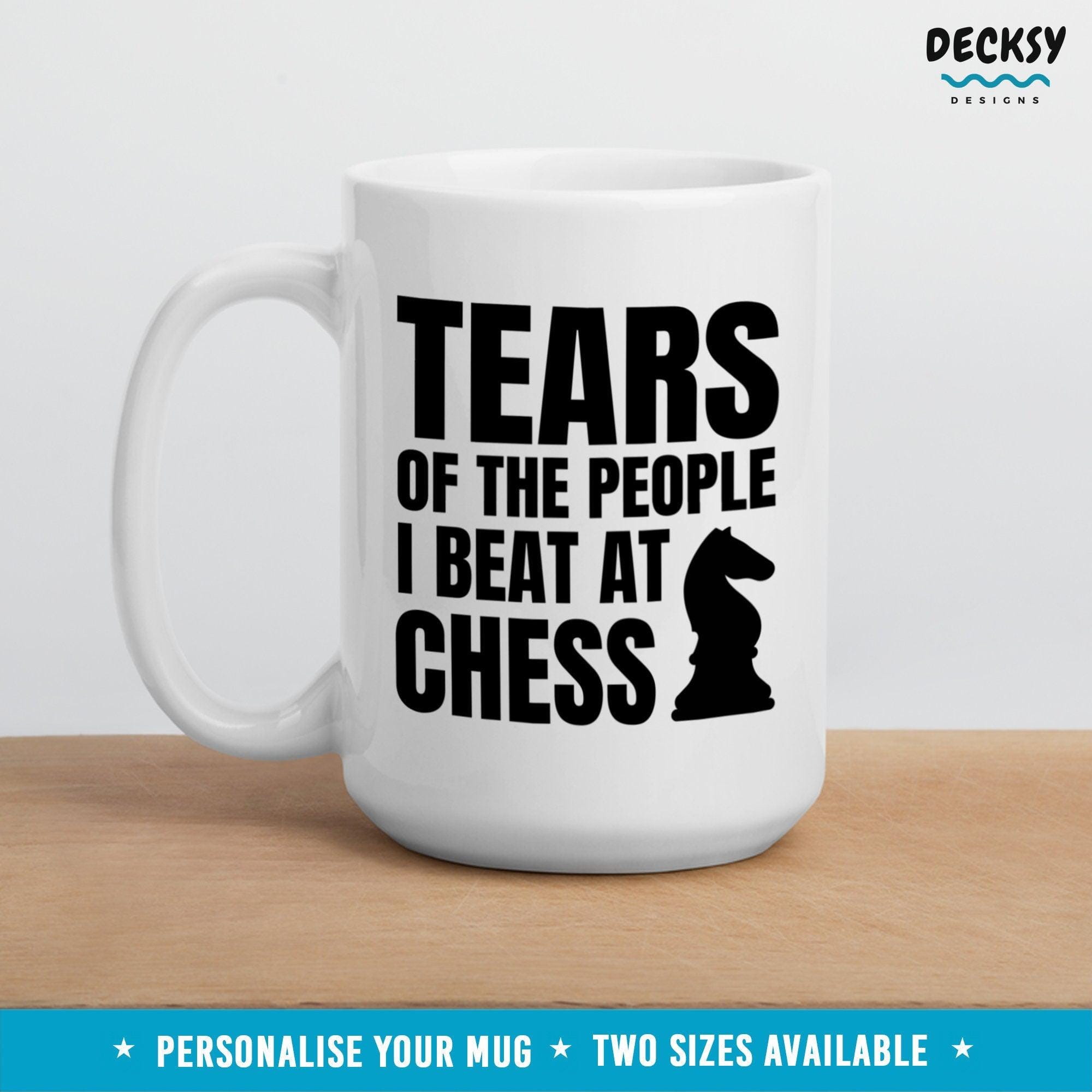 Chess Coffee Mug, Custom Chess Player Gift-Home & Living:Kitchen & Dining:Drink & Barware:Drinkware:Mugs-DecksyDesigns-White Mug 11 oz-NO PERSONALISATION-DecksyDesigns