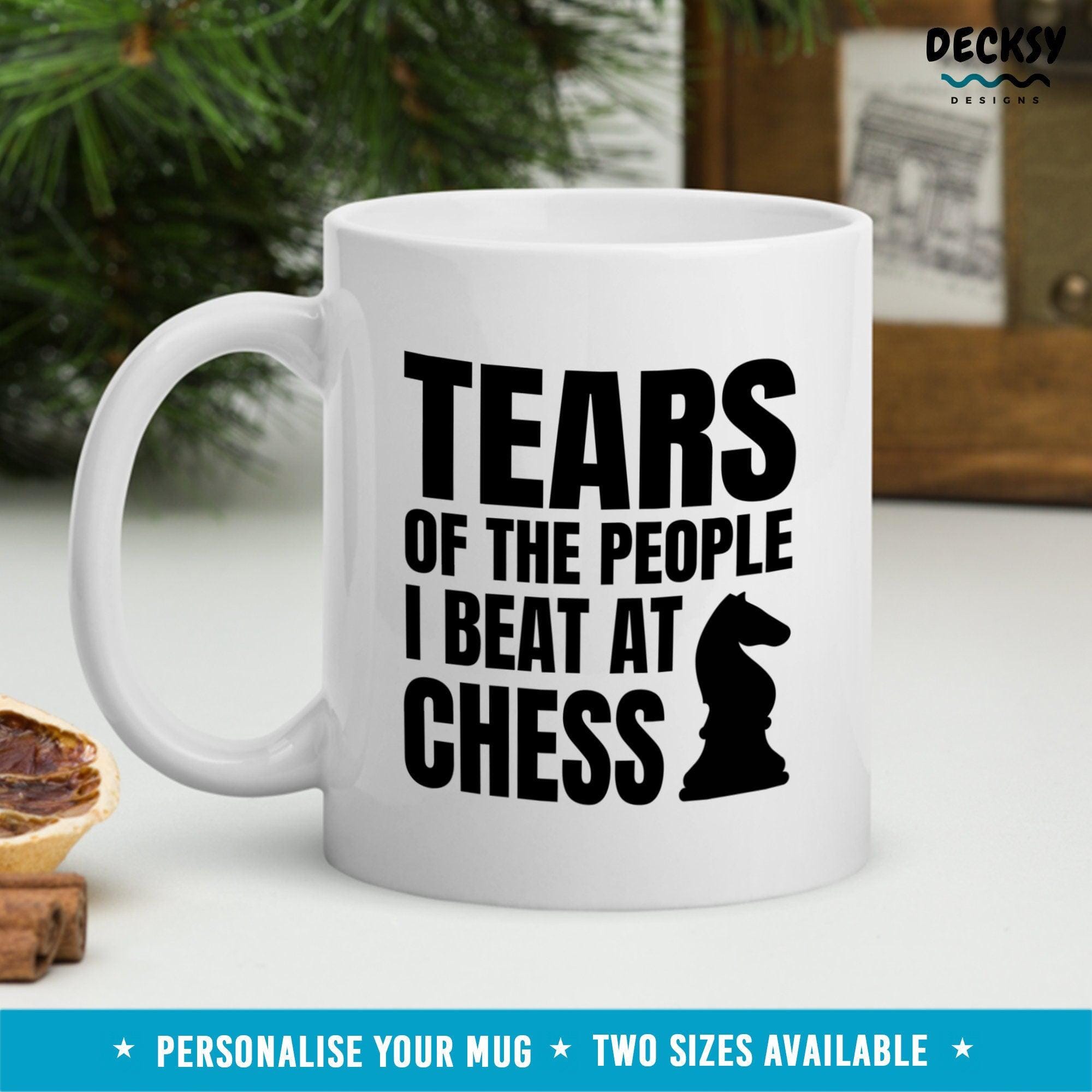 Chess Coffee Mug, Custom Chess Player Gift-Home & Living:Kitchen & Dining:Drink & Barware:Drinkware:Mugs-DecksyDesigns-White Mug 11 oz-NO PERSONALISATION-DecksyDesigns