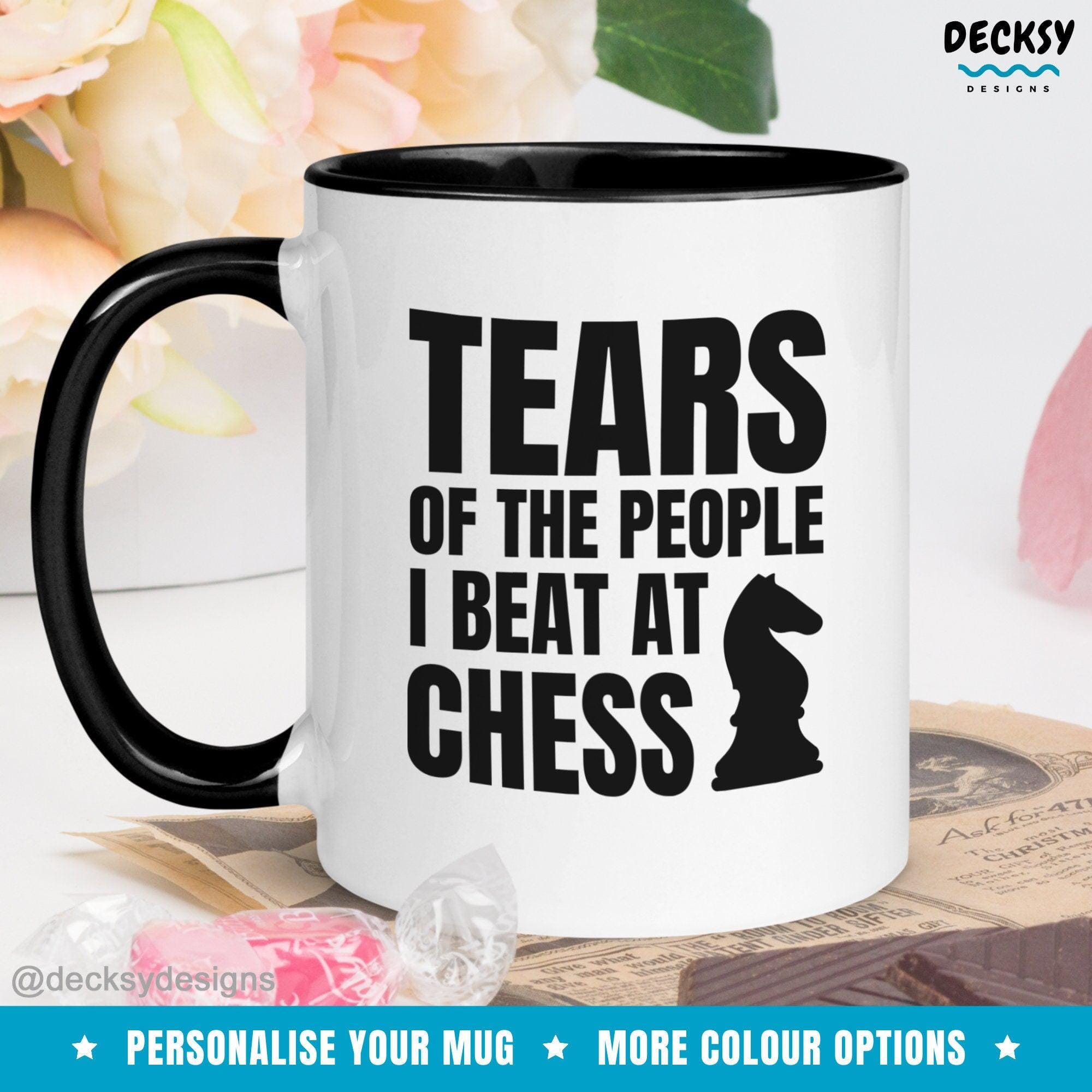 Chess Coffee Mug, Custom Chess Player Gift-Home & Living:Kitchen & Dining:Drink & Barware:Drinkware:Mugs-DecksyDesigns-White Mug 11 oz-NO PERSONALISATION-DecksyDesigns