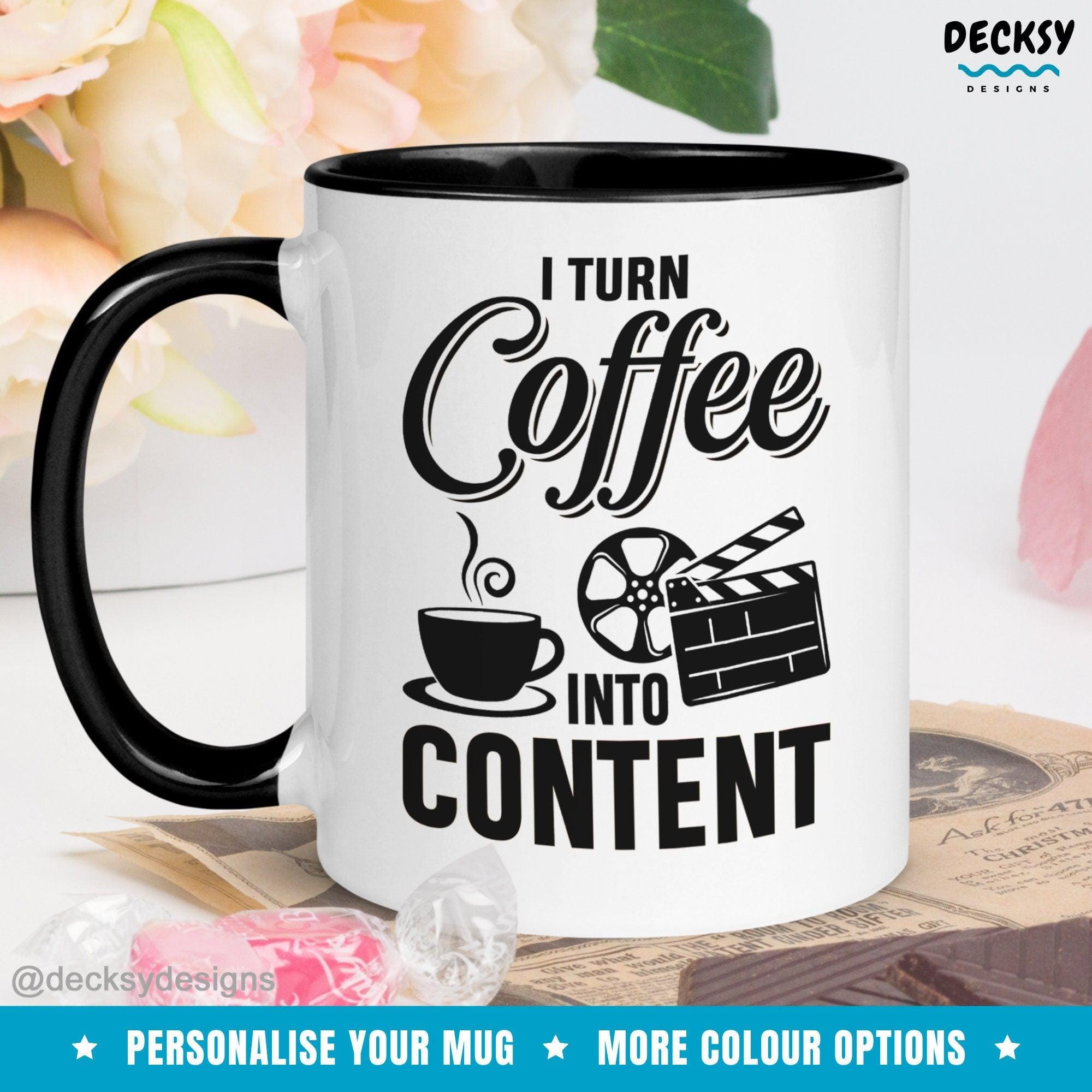 Content Creator Mug, Custom Blogger Gift-Home & Living:Kitchen & Dining:Drink & Barware:Drinkware:Mugs-DecksyDesigns-White Mug 11 oz-NO PERSONALISATION-DecksyDesigns