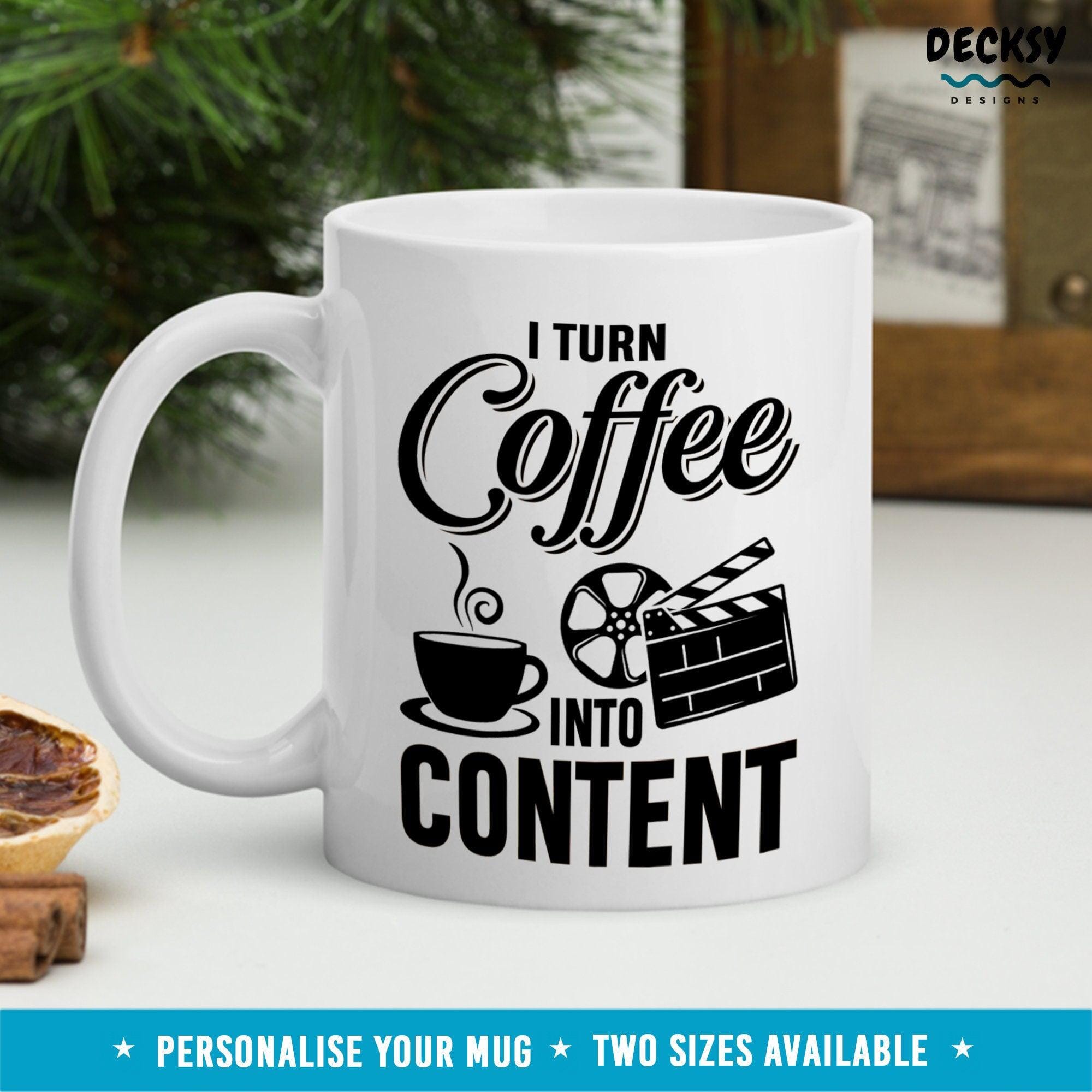 Content Creator Mug, Custom Blogger Gift-Home & Living:Kitchen & Dining:Drink & Barware:Drinkware:Mugs-DecksyDesigns-White Mug 11 oz-NO PERSONALISATION-DecksyDesigns