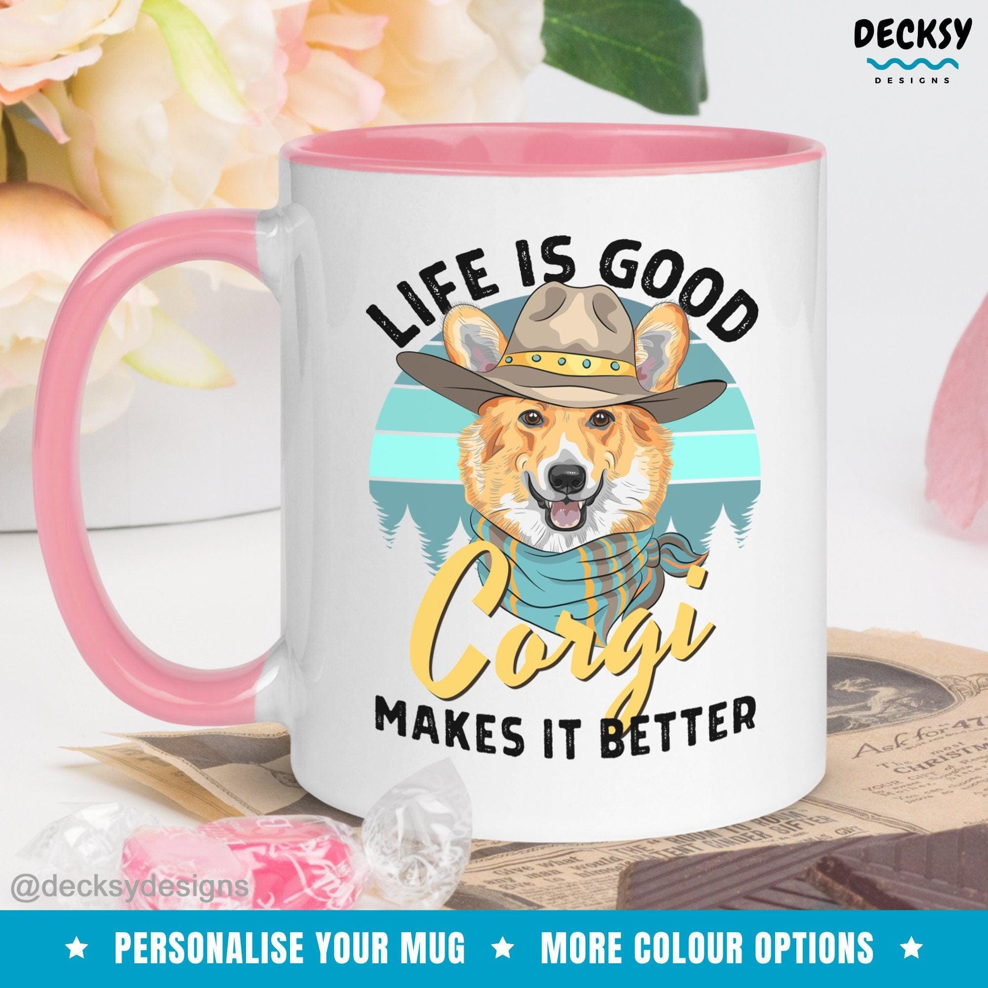 Corgi Lover Gift, Corgi Coffee Mug-Home & Living:Kitchen & Dining:Drink & Barware:Drinkware:Mugs-DecksyDesigns-White Mug 11 oz-NO PERSONALISATION-DecksyDesigns