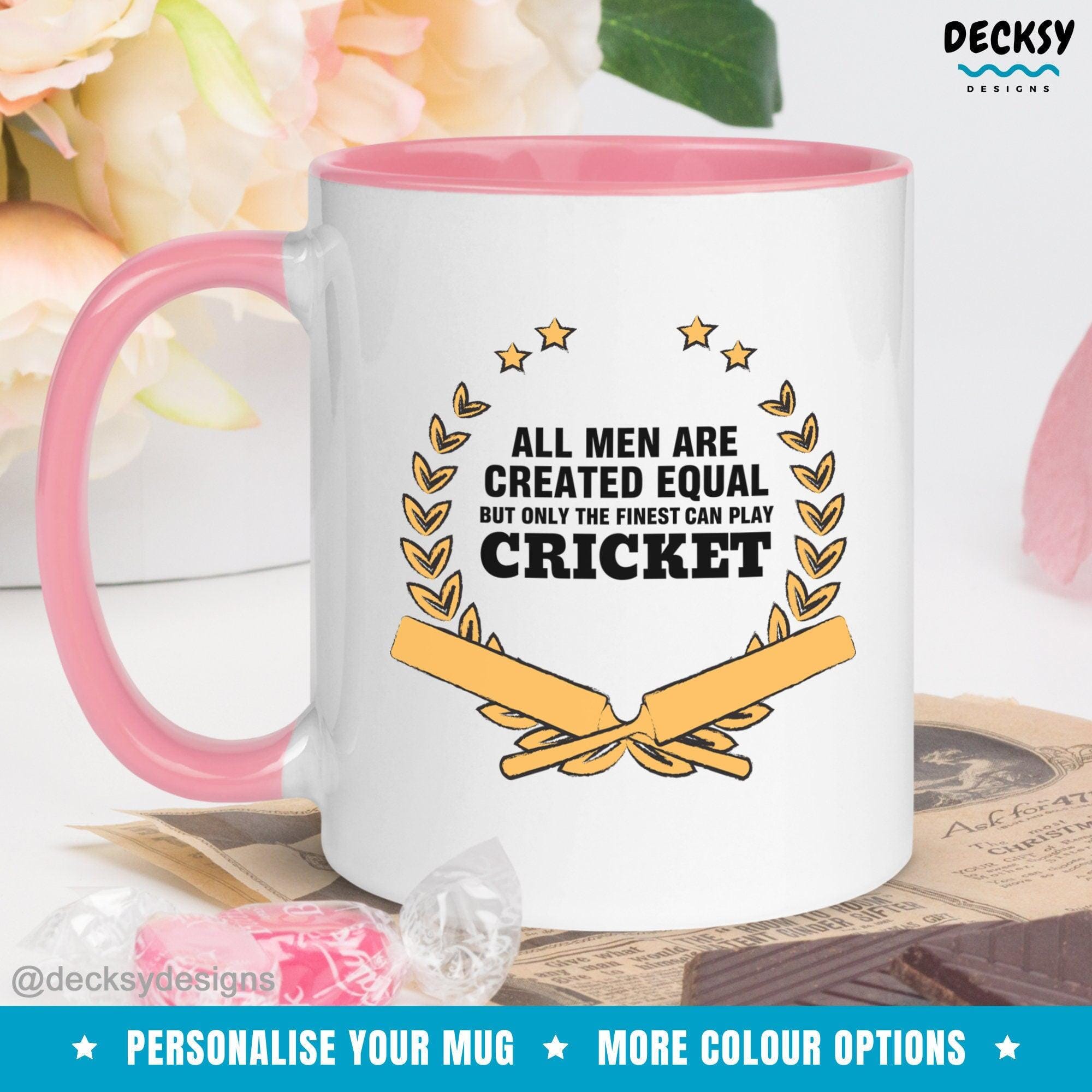 Cricket Mug Funny, Custom Cricketer Gift For Men-Home & Living:Kitchen & Dining:Drink & Barware:Drinkware:Mugs-DecksyDesigns-White Mug 11 oz-NO PERSONALISATION-DecksyDesigns