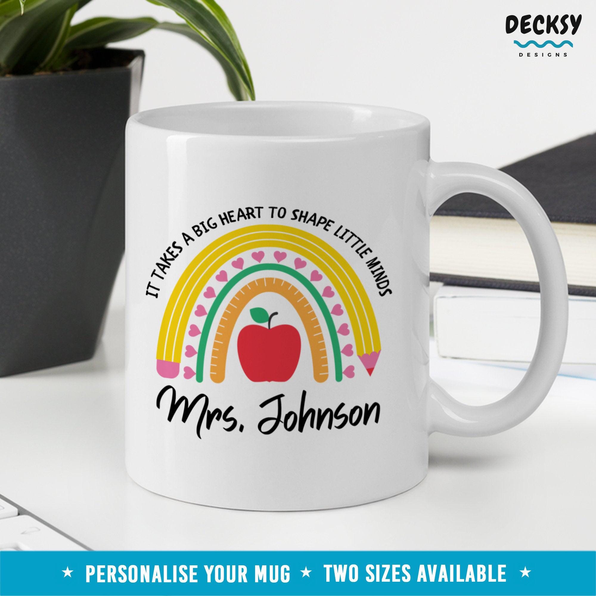 Custom Teacher Name Mug, Personalised Thank You Gift For Teacher-Home & Living:Kitchen & Dining:Drink & Barware:Drinkware:Mugs-DecksyDesigns-White Mug 11 oz-DecksyDesigns