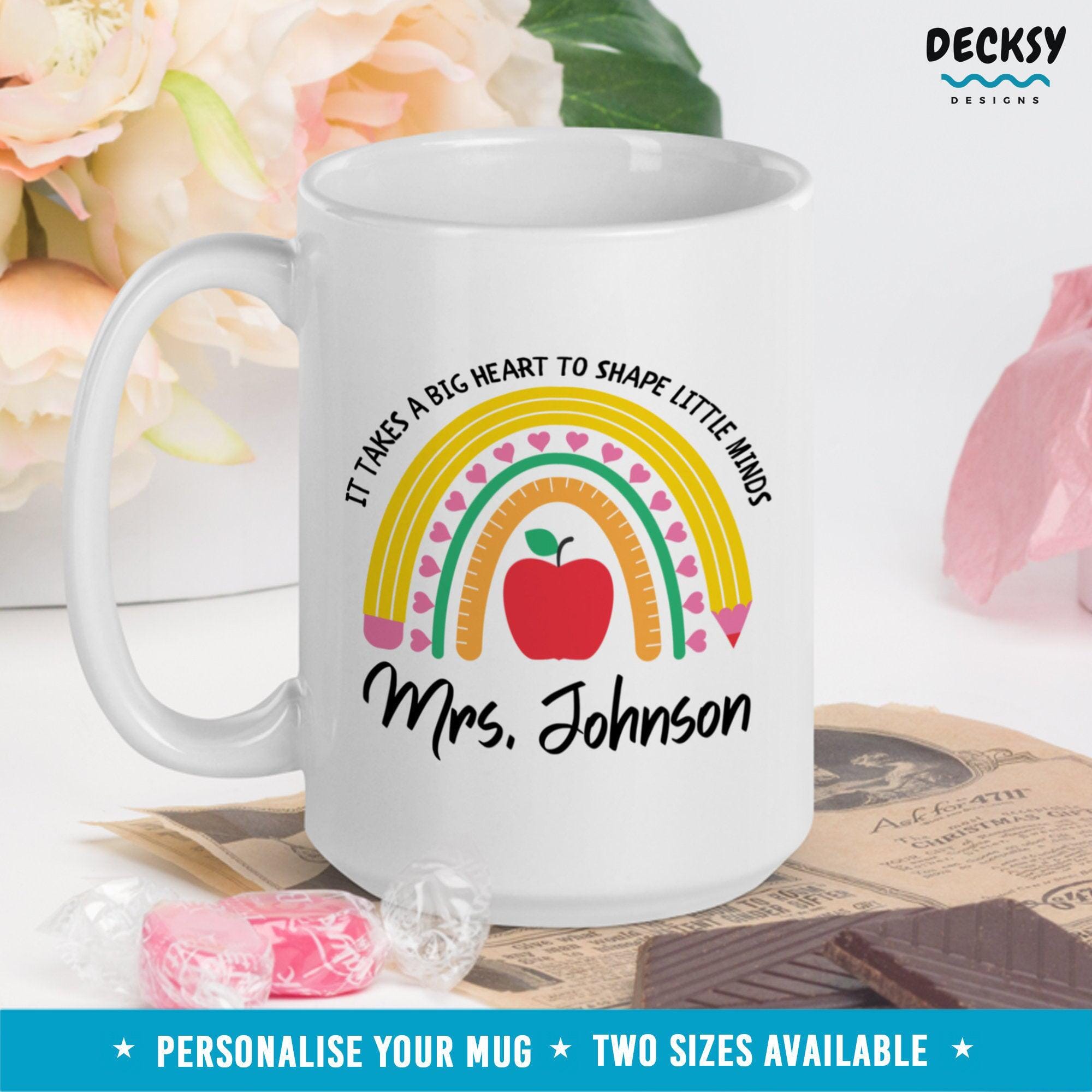 Custom Teacher Name Mug, Personalised Thank You Gift For Teacher-Home & Living:Kitchen & Dining:Drink & Barware:Drinkware:Mugs-DecksyDesigns-White Mug 11 oz-DecksyDesigns