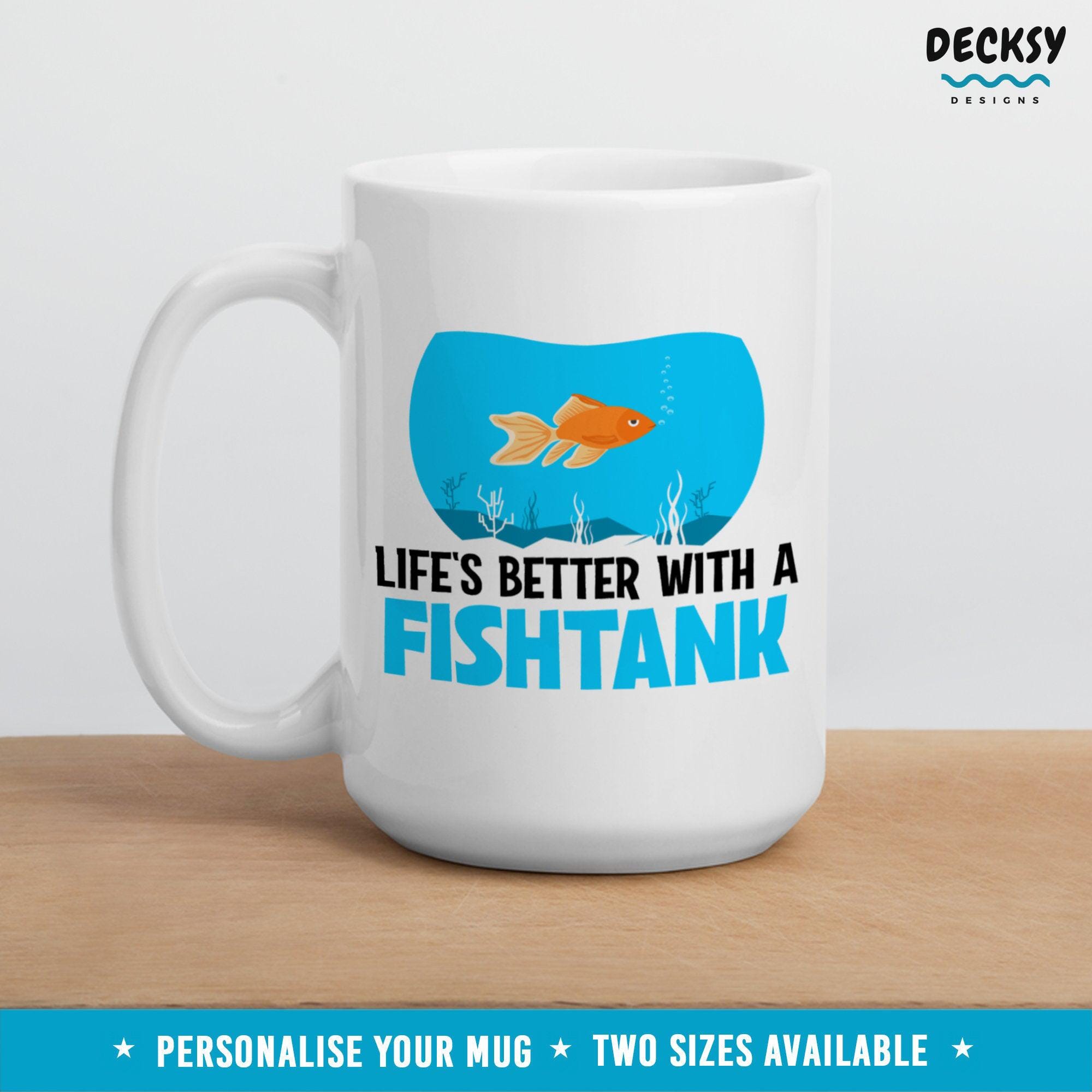 Fish Tank Mug, Custom Fish Lover Gift-Home & Living:Kitchen & Dining:Drink & Barware:Drinkware:Mugs-DecksyDesigns-11 Oz-NO PERSONALISATION-DecksyDesigns