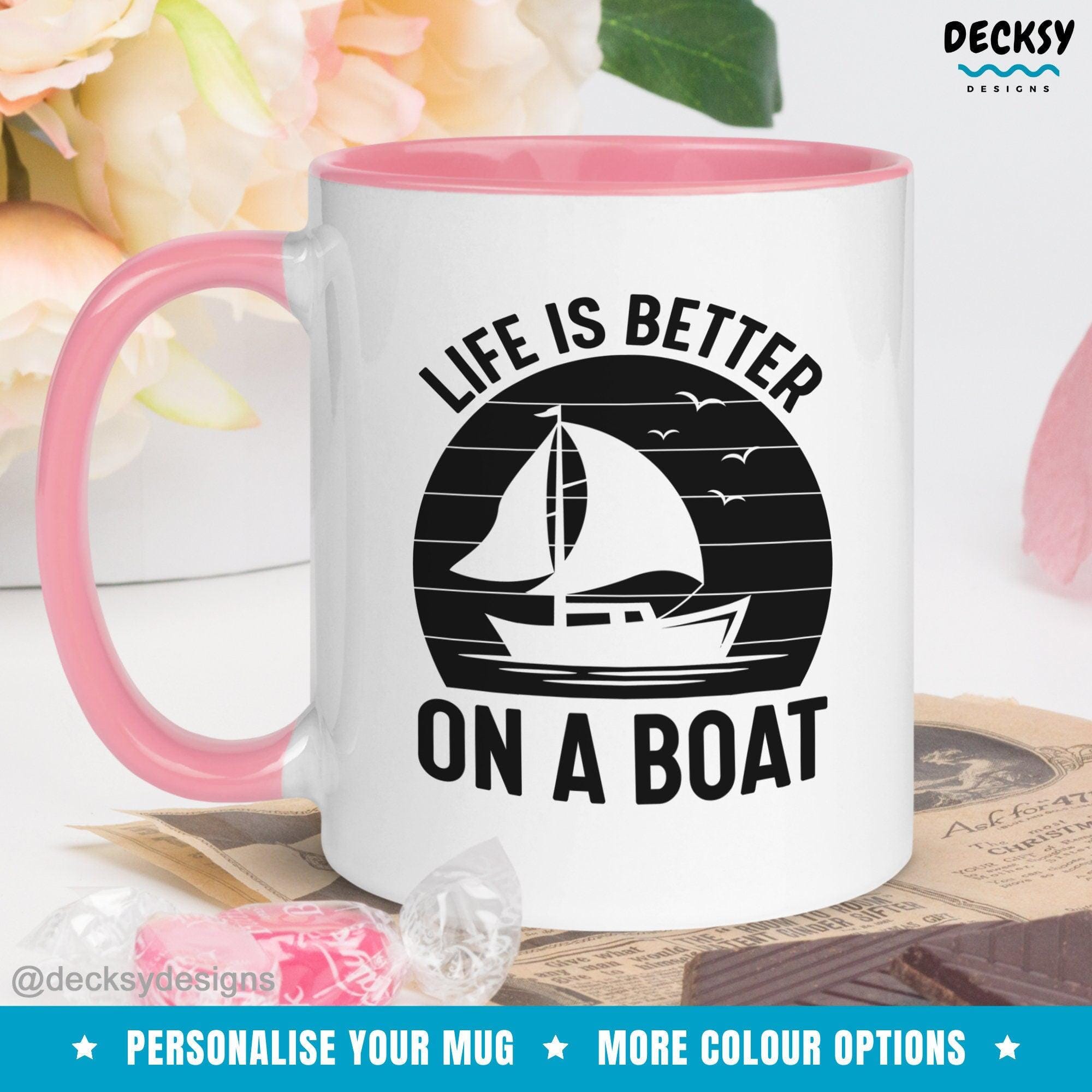 Funny Boat Lover Mug, Gift For Boaters-Home & Living:Kitchen & Dining:Drink & Barware:Drinkware:Mugs-DecksyDesigns-White Mug 11 oz-NO PERSONALISATION-DecksyDesigns