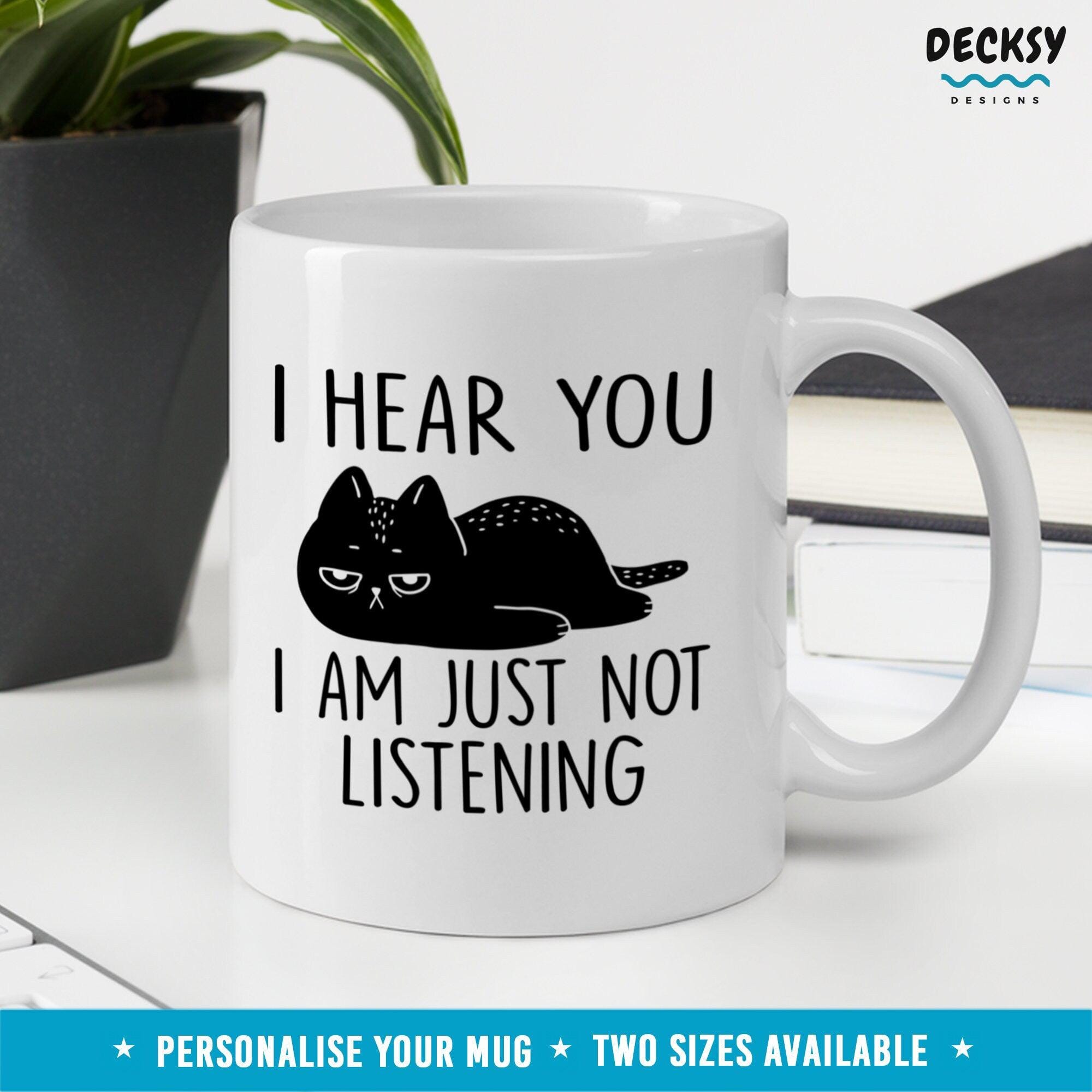 Funny Cat Mug, Custom Cat Lover Gift-Home & Living:Kitchen & Dining:Drink & Barware:Drinkware:Mugs-DecksyDesigns-11 Oz-NO PERSONALISATION-DecksyDesigns