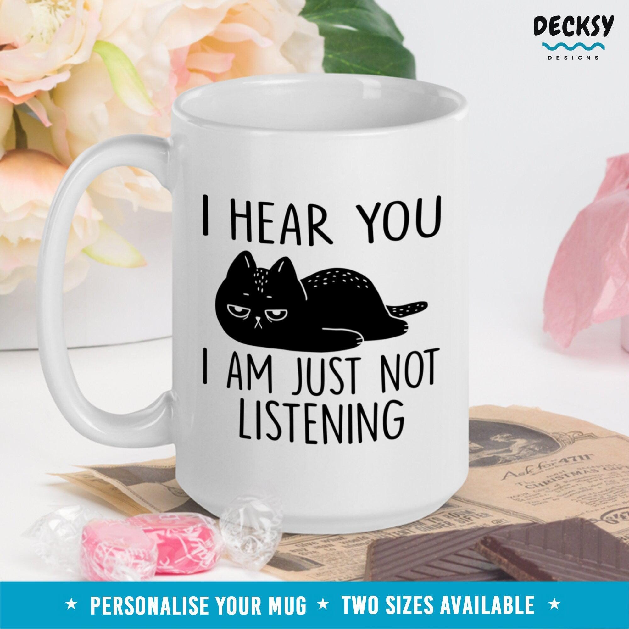 Funny Cat Mug, Custom Cat Lover Gift-Home & Living:Kitchen & Dining:Drink & Barware:Drinkware:Mugs-DecksyDesigns-11 Oz-NO PERSONALISATION-DecksyDesigns