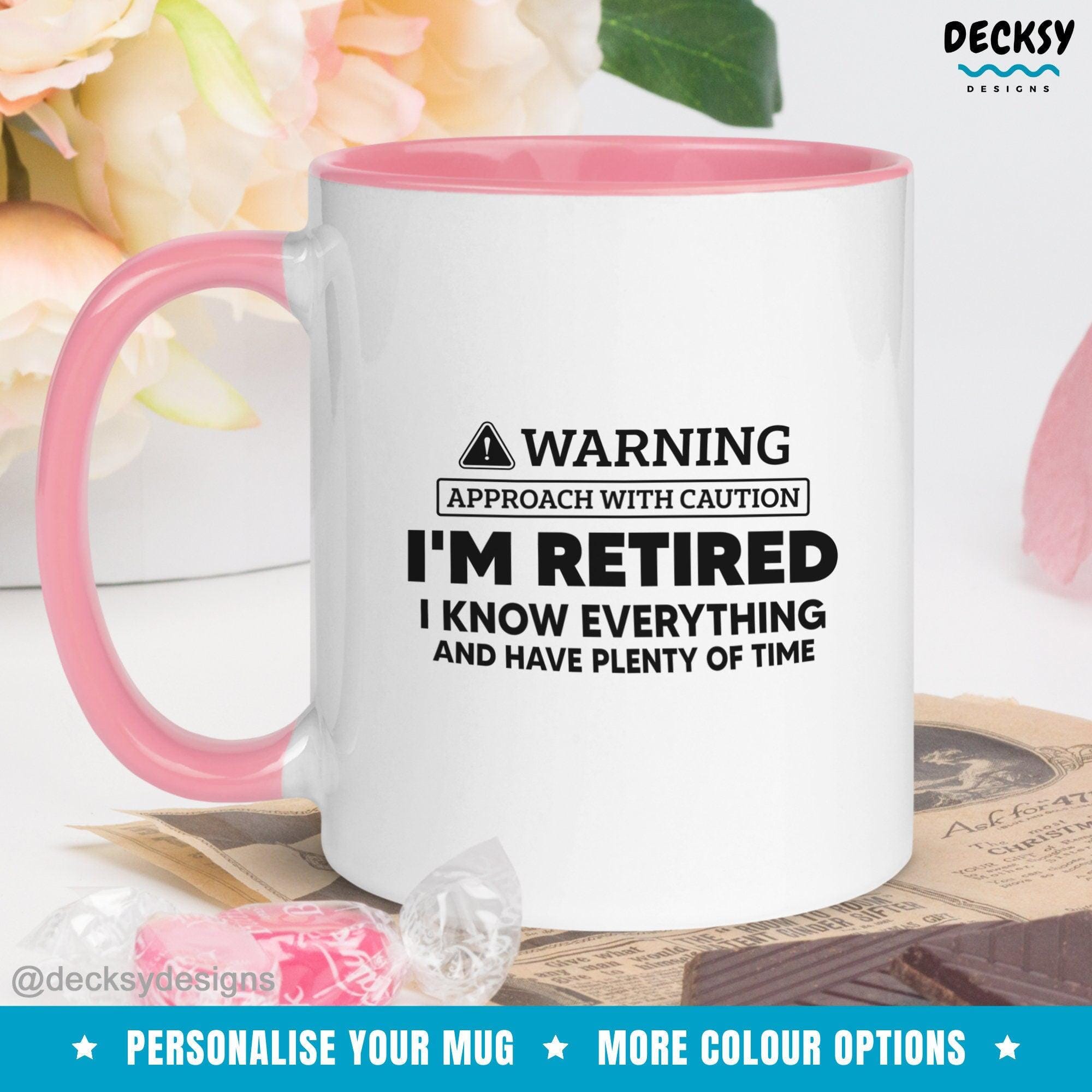 Funny Retirement Mug, Personalised Gift-Home & Living:Kitchen & Dining:Drink & Barware:Drinkware:Mugs-DecksyDesigns-White Mug 11 oz-NO PERSONALISATION-DecksyDesigns