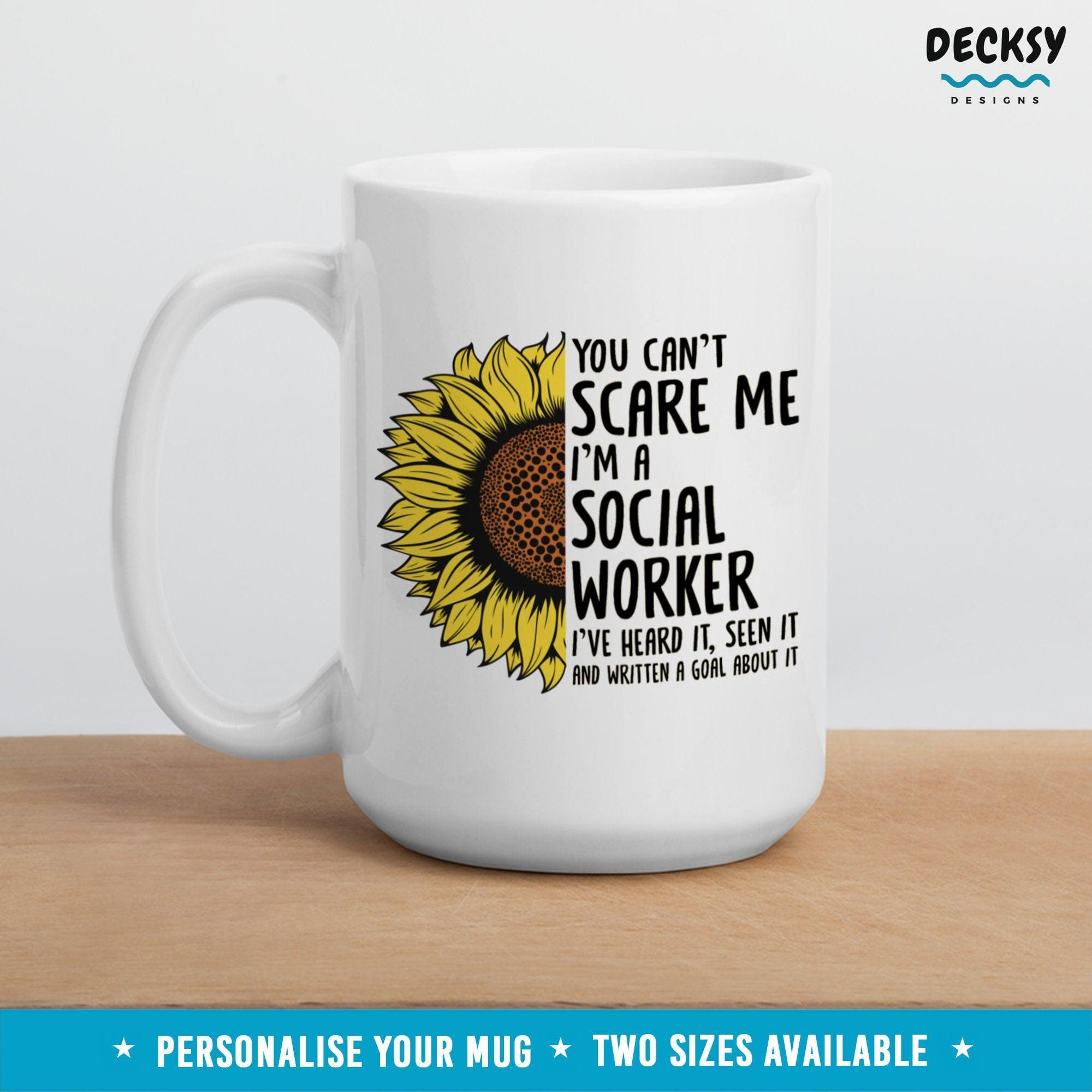 Funny Social Worker Mug, Personalised Social Work Gift-DecksyDesigns-White Mug 11 oz-NO PERSONALISATION-DecksyDesigns