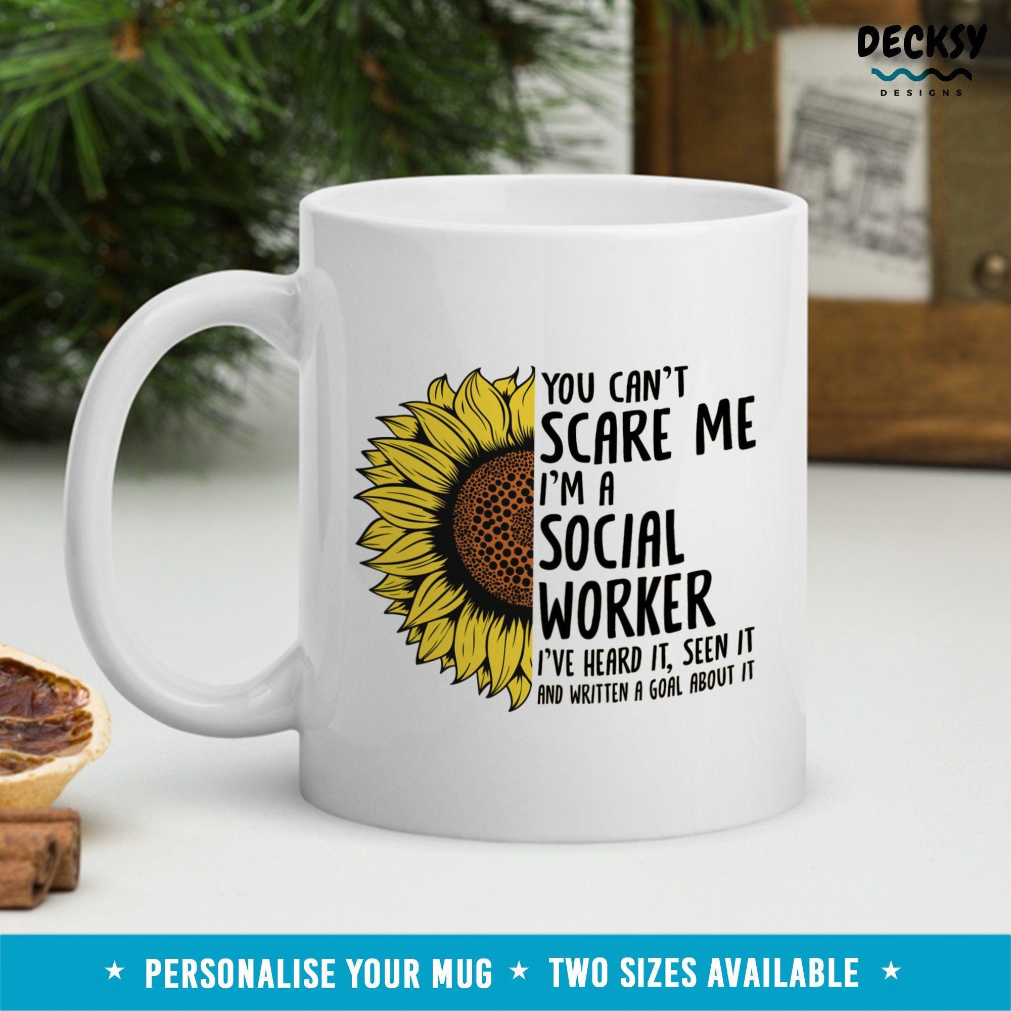 Funny Social Worker Mug, Personalised Social Work Gift-Home & Living:Kitchen & Dining:Drink & Barware:Drinkware:Mugs-DecksyDesigns-White Mug 11 oz-NO PERSONALISATION-DecksyDesigns