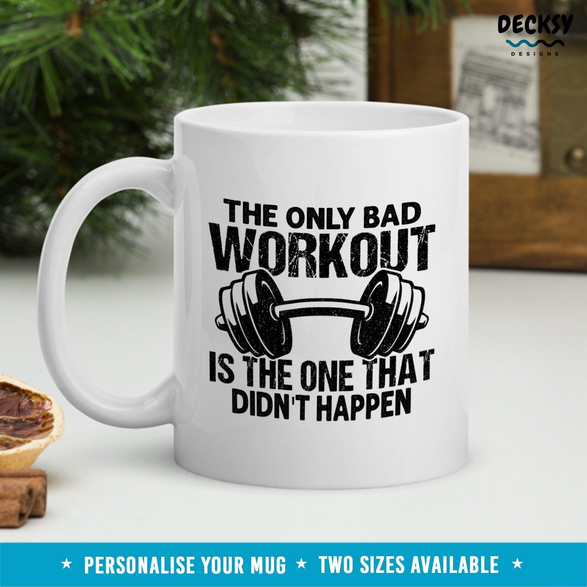 Funny Workout Mug, Gym Lover Gift-Home & Living:Kitchen & Dining:Drink & Barware:Drinkware:Mugs-DecksyDesigns-11 Oz-NO PERSONALISATION-DecksyDesigns