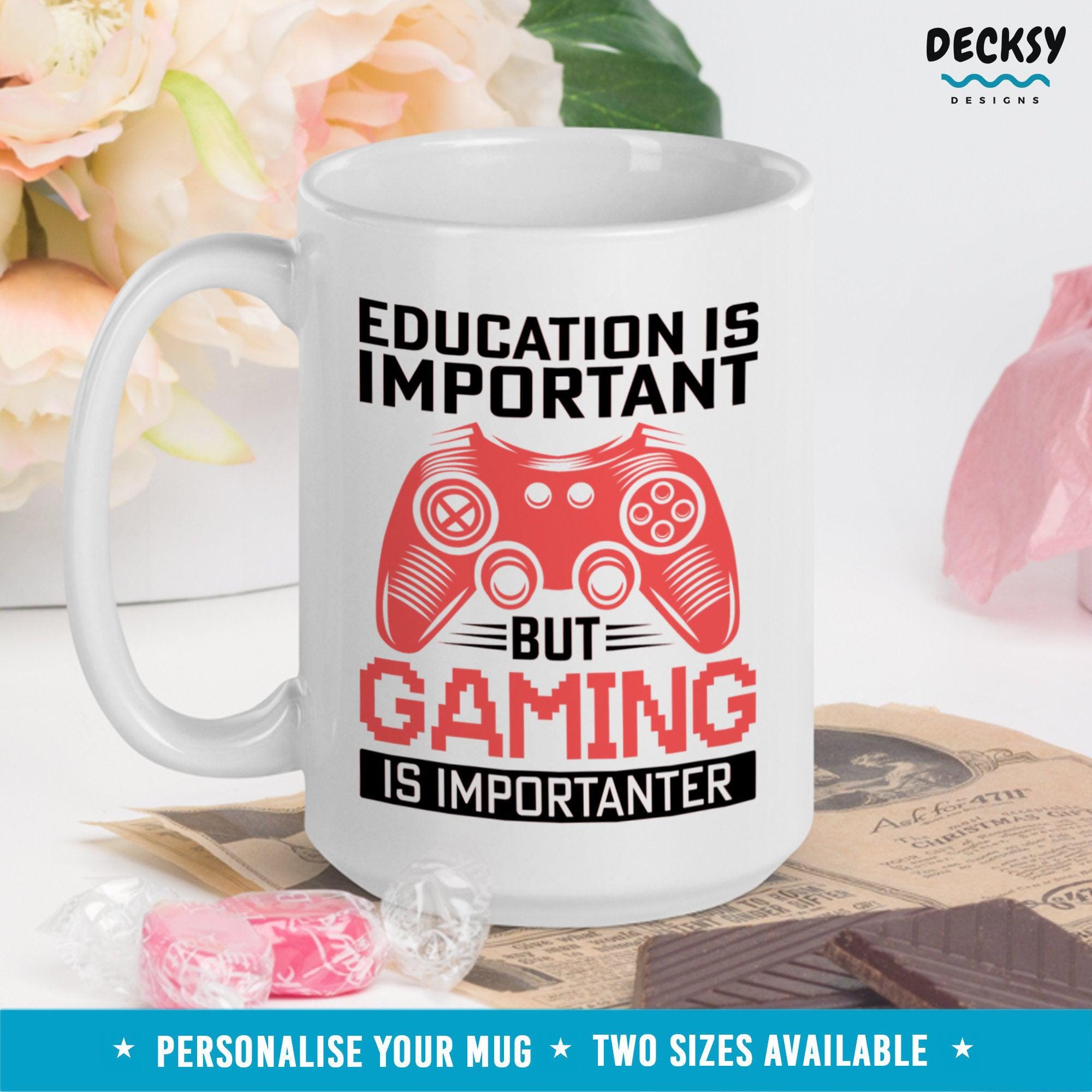 Gamer Coffee Mug, Funny Custom Gaming Gift-Home & Living:Kitchen & Dining:Drink & Barware:Drinkware:Mugs-DecksyDesigns-11 Oz-NO PERSONALISATION-DecksyDesigns