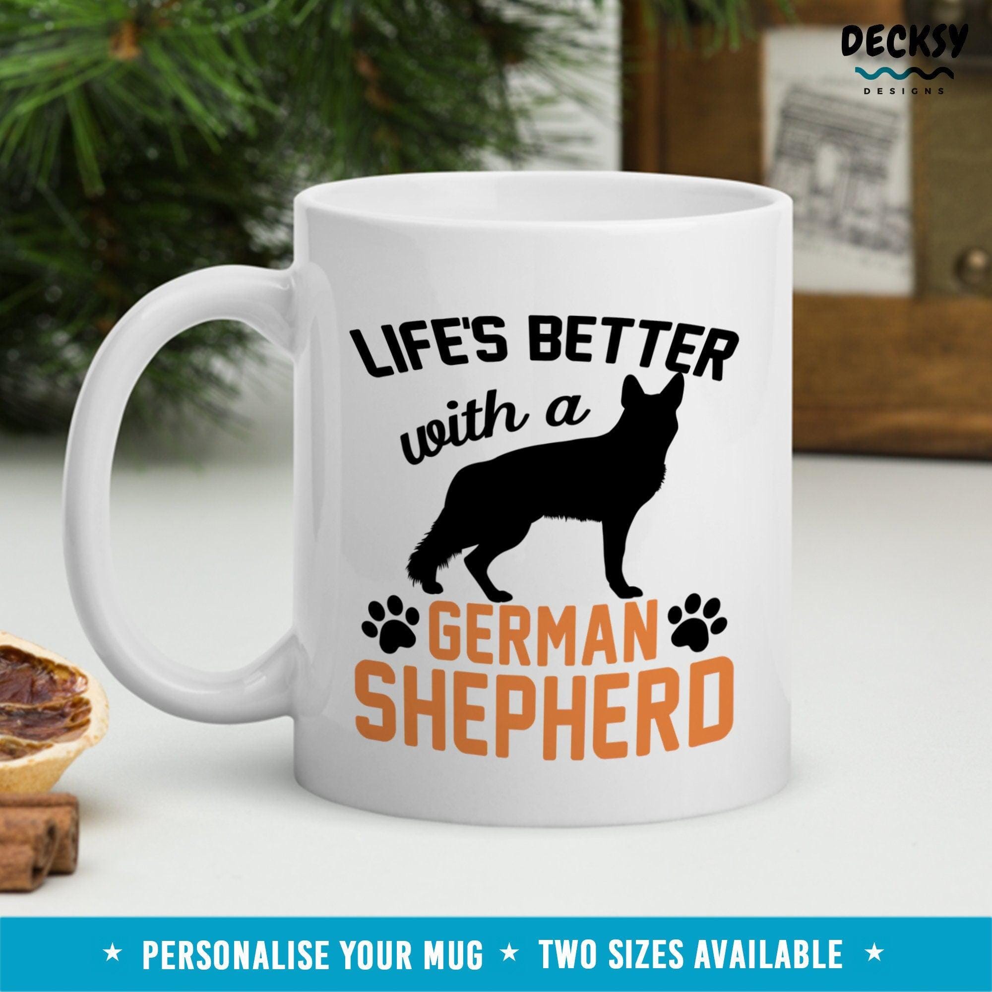 German Shepherd Mug, Dog Lover Gift-Home & Living:Kitchen & Dining:Drink & Barware:Drinkware:Mugs-DecksyDesigns-11 Oz-NO PERSONALISATION-DecksyDesigns