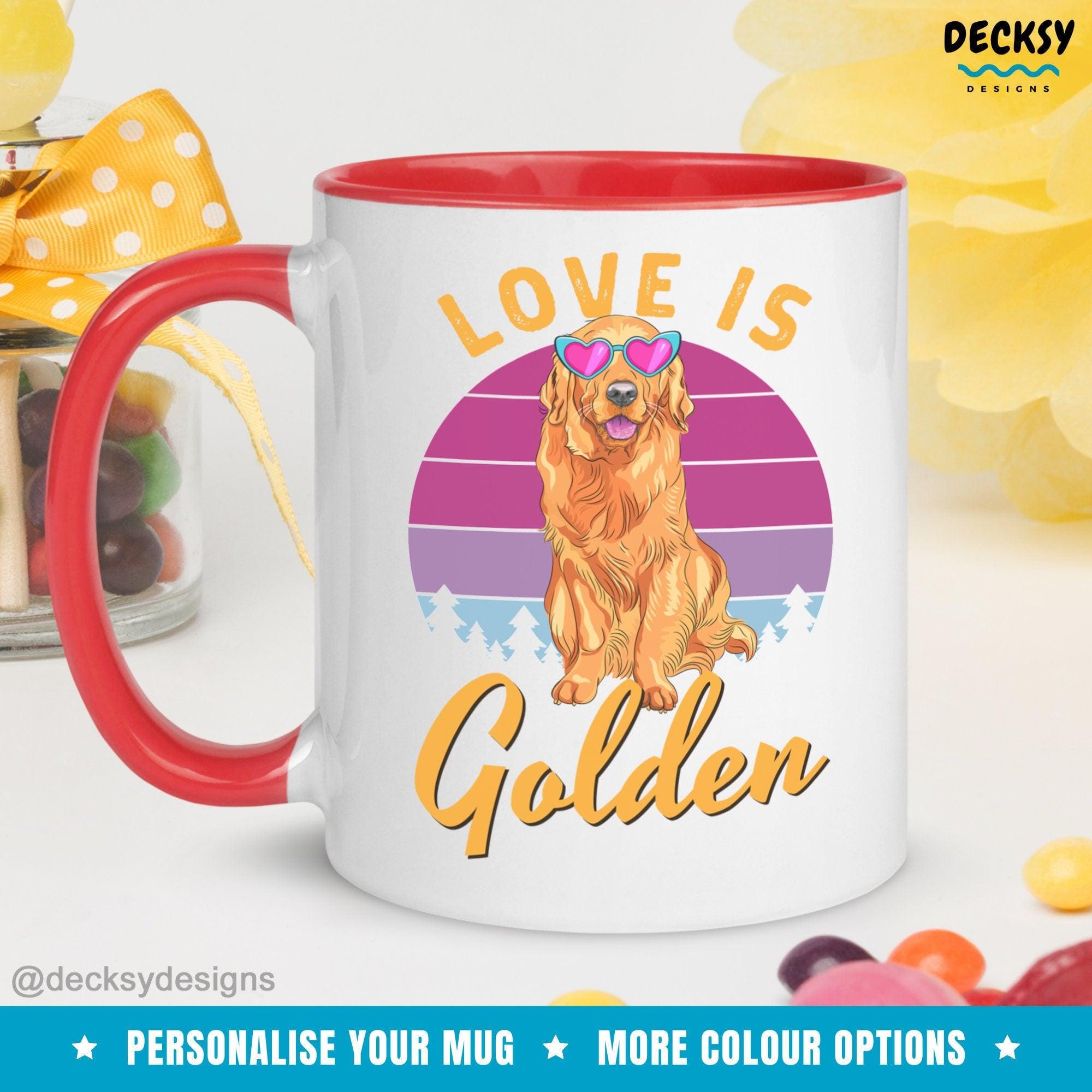 Golden Retriever Mug, Custom Dog Lover Gift-Home & Living:Kitchen & Dining:Drink & Barware:Drinkware:Mugs-DecksyDesigns-White Mug 11 oz-NO PERSONALISATION-DecksyDesigns