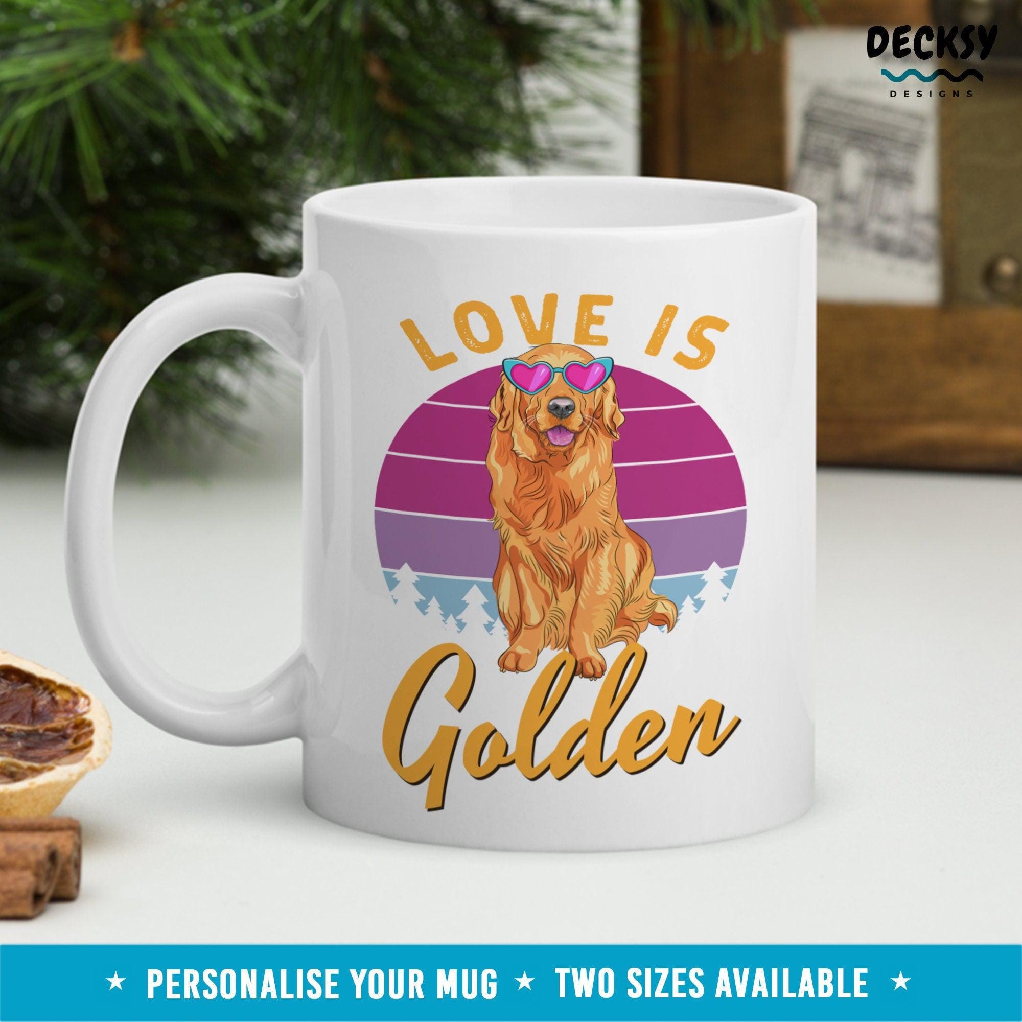 Golden Retriever Mug, Custom Dog Lover Gift-Home & Living:Kitchen & Dining:Drink & Barware:Drinkware:Mugs-DecksyDesigns-White Mug 11 oz-NO PERSONALISATION-DecksyDesigns