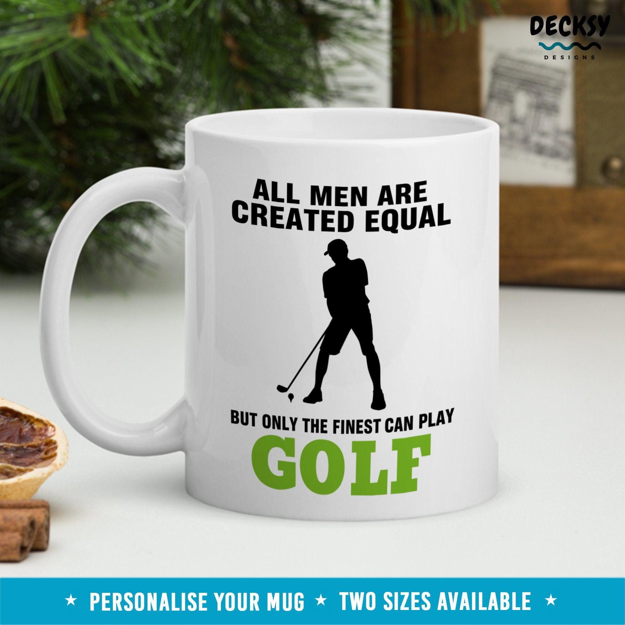 Golf Mug For Men, Personalised Golfing Gift For Him-Home & Living:Kitchen & Dining:Drink & Barware:Drinkware:Mugs-DecksyDesigns-White Mug 11 oz-NO PERSONALISATION-DecksyDesigns