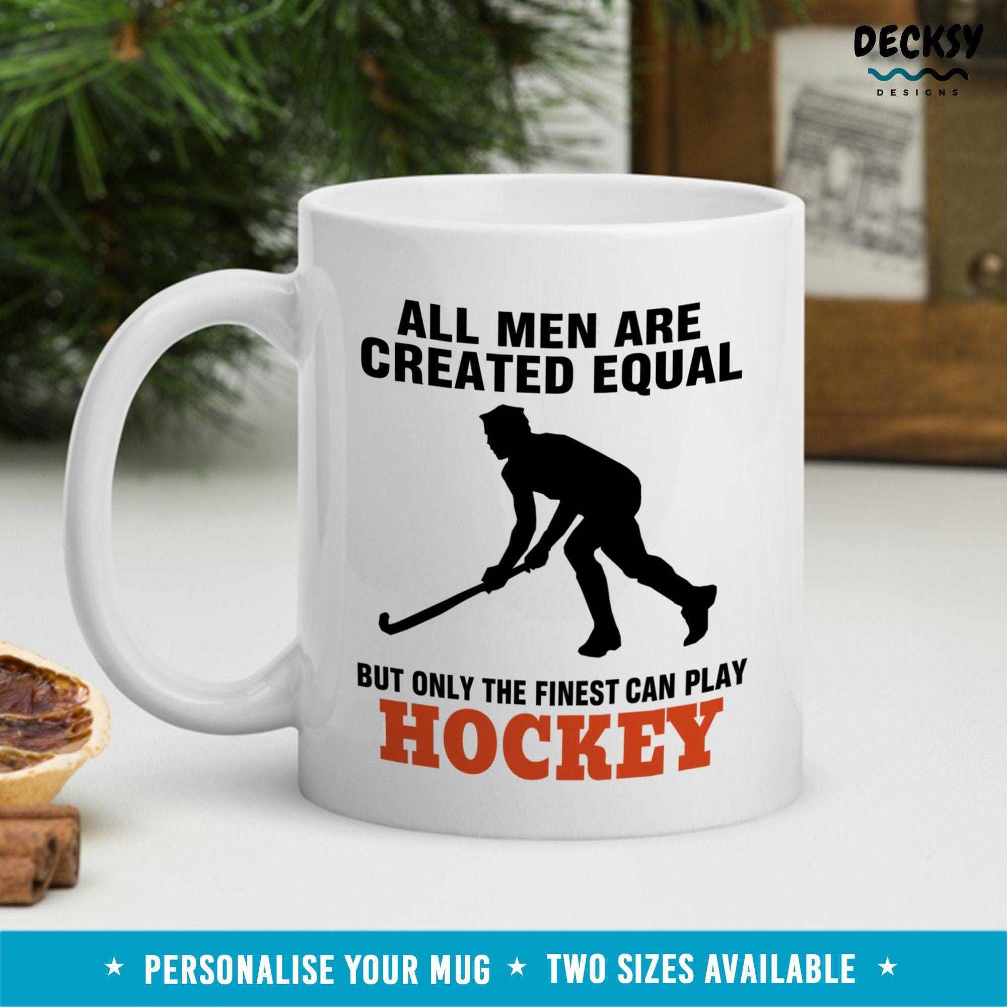 Hockey Mug For Men, Custom Gift For Hockey Player-Home & Living:Kitchen & Dining:Drink & Barware:Drinkware:Mugs-DecksyDesigns-White Mug 11 oz-NO PERSONALISATION-DecksyDesigns