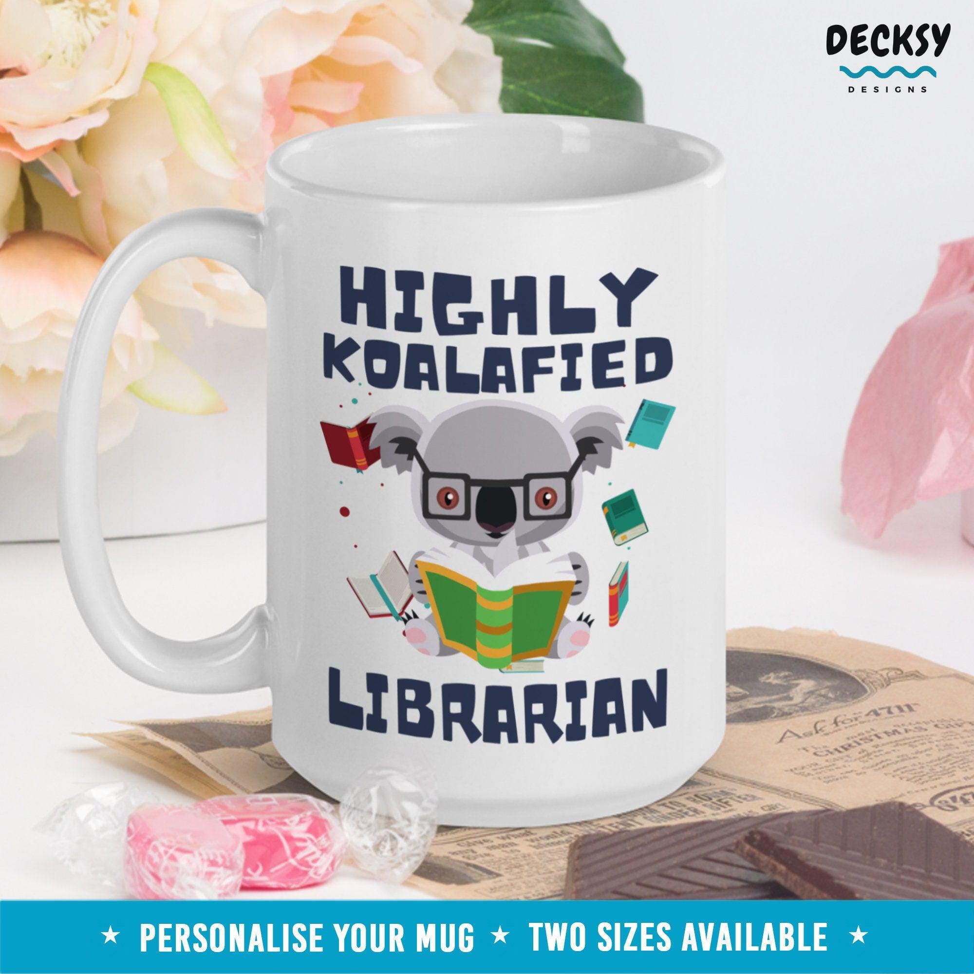 Librarian Mug, Funny Library Teacher Gift-Home & Living:Kitchen & Dining:Drink & Barware:Drinkware:Mugs-DecksyDesigns-11 Oz-NO PERSONALISATION-DecksyDesigns