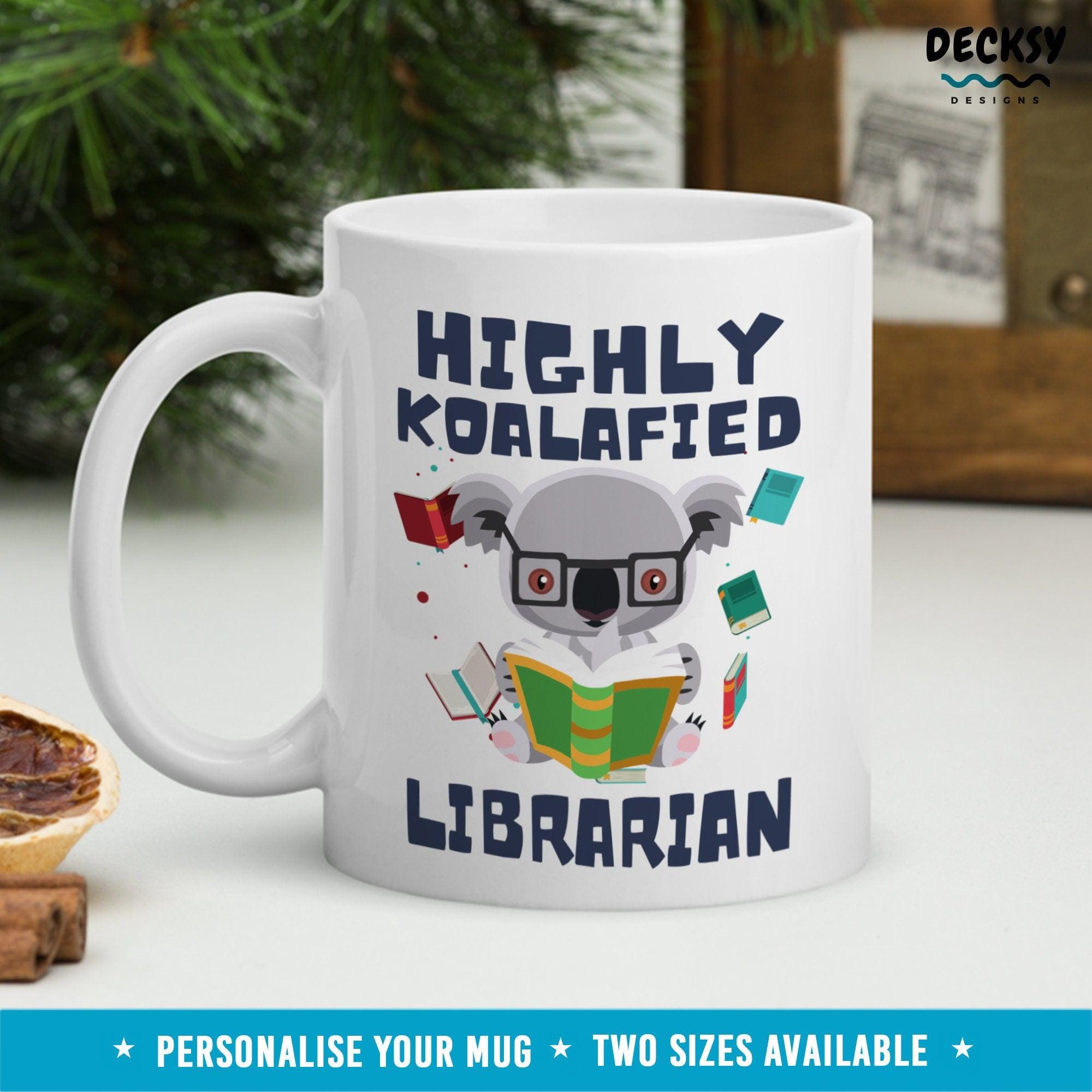 Librarian Mug, Funny Library Teacher Gift-Home & Living:Kitchen & Dining:Drink & Barware:Drinkware:Mugs-DecksyDesigns-11 Oz-NO PERSONALISATION-DecksyDesigns