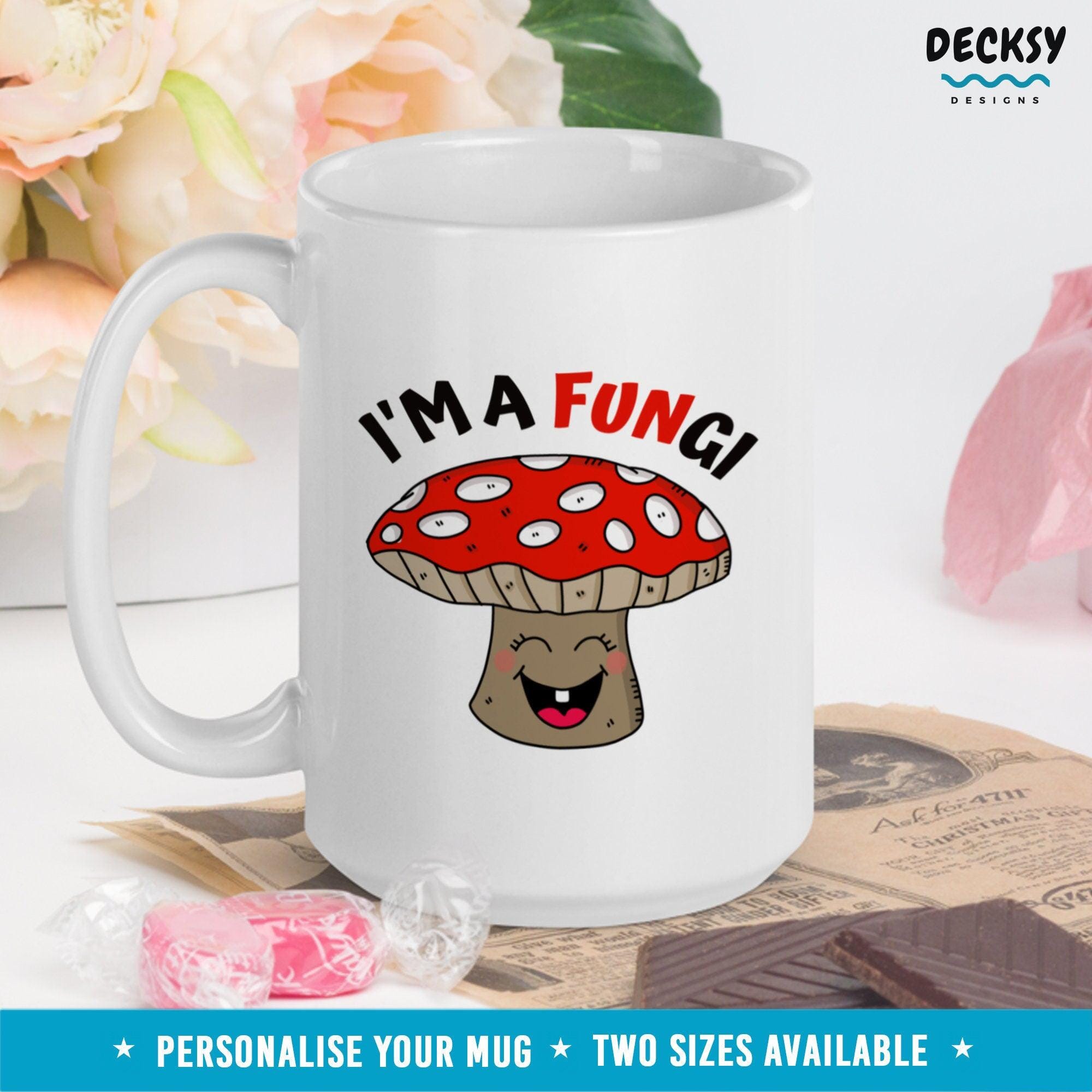 Mushroom Coffee Mug, Fungi Gift-Home & Living:Kitchen & Dining:Drink & Barware:Drinkware:Mugs-DecksyDesigns-11 Oz-NO PERSONALISATION-DecksyDesigns