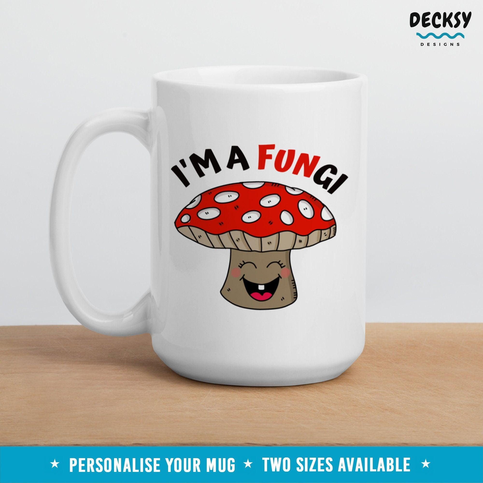 Mushroom Coffee Mug, Fungi Gift-Home & Living:Kitchen & Dining:Drink & Barware:Drinkware:Mugs-DecksyDesigns-11 Oz-NO PERSONALISATION-DecksyDesigns