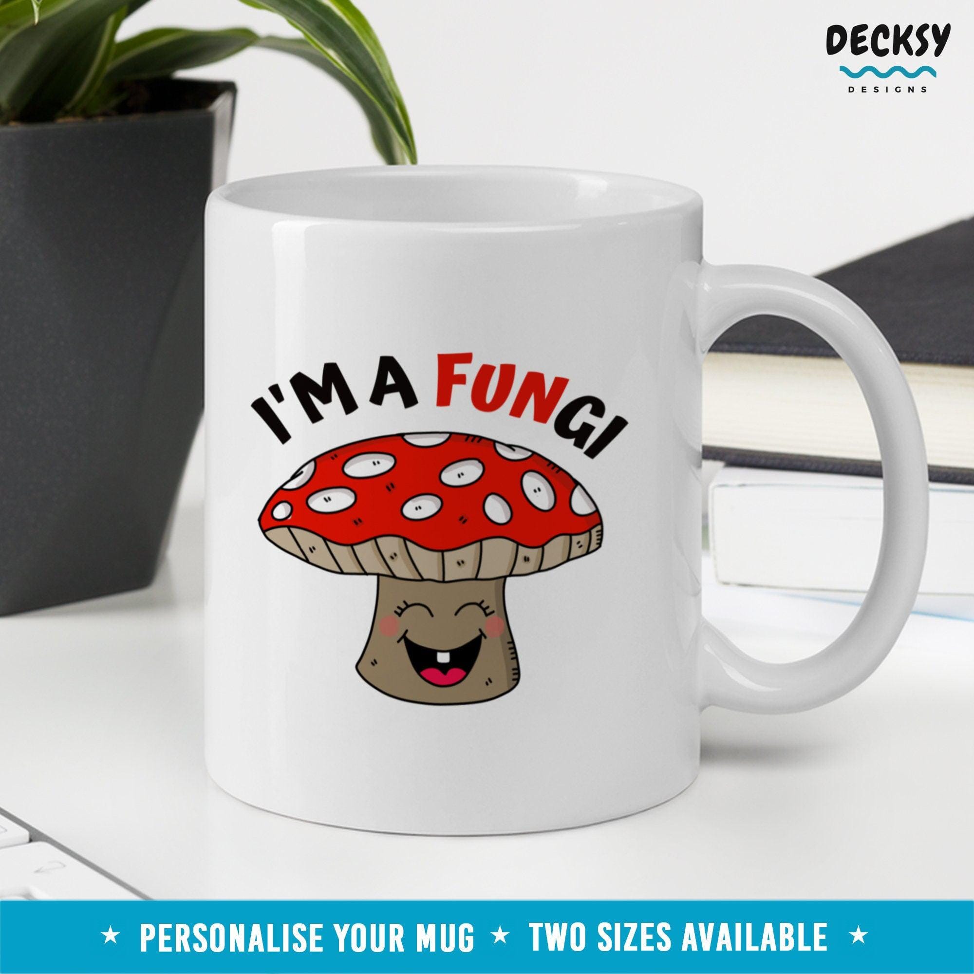 Mushroom Coffee Mug, Fungi Gift-Home & Living:Kitchen & Dining:Drink & Barware:Drinkware:Mugs-DecksyDesigns-11 Oz-NO PERSONALISATION-DecksyDesigns