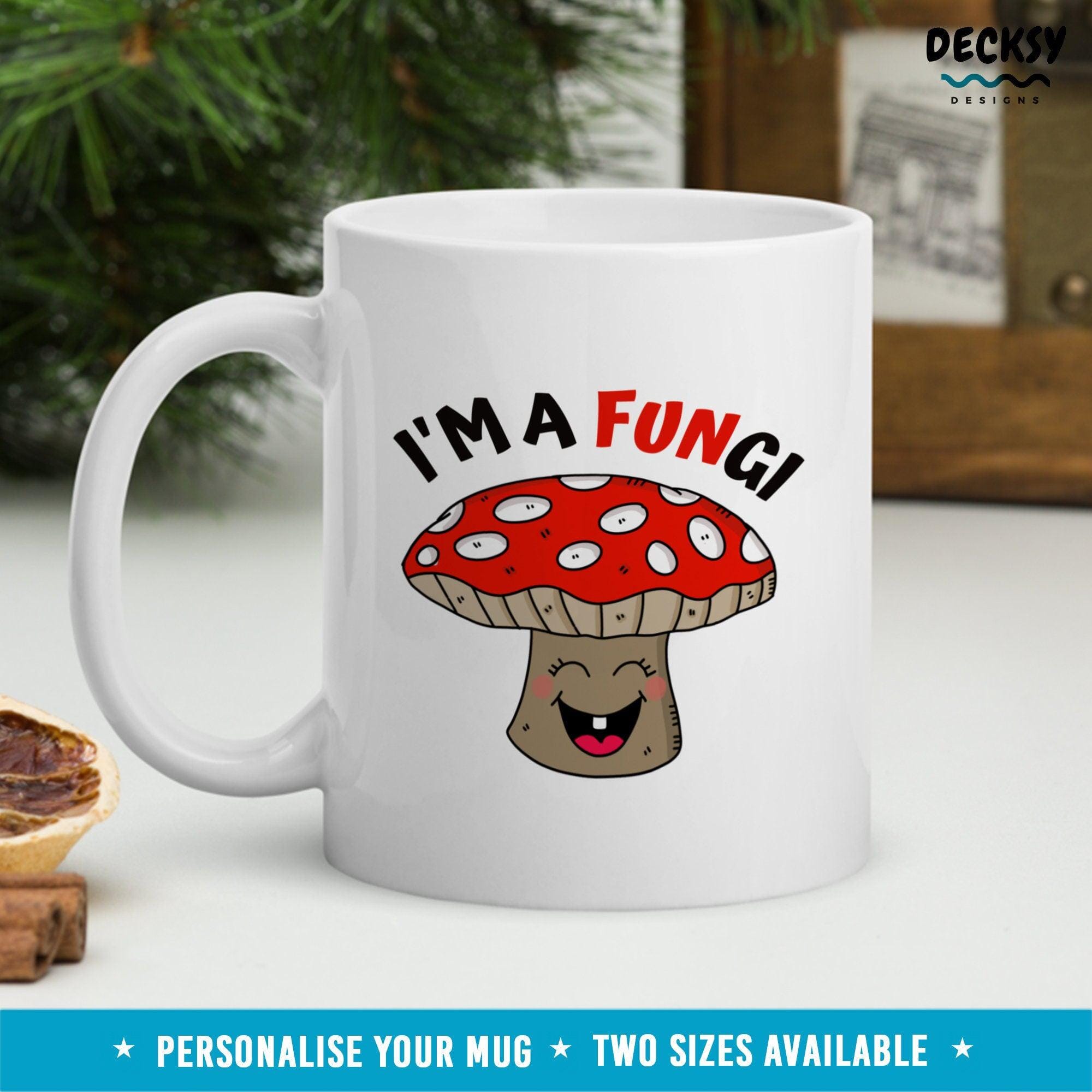 Mushroom Coffee Mug, Fungi Gift-Home & Living:Kitchen & Dining:Drink & Barware:Drinkware:Mugs-DecksyDesigns-11 Oz-NO PERSONALISATION-DecksyDesigns