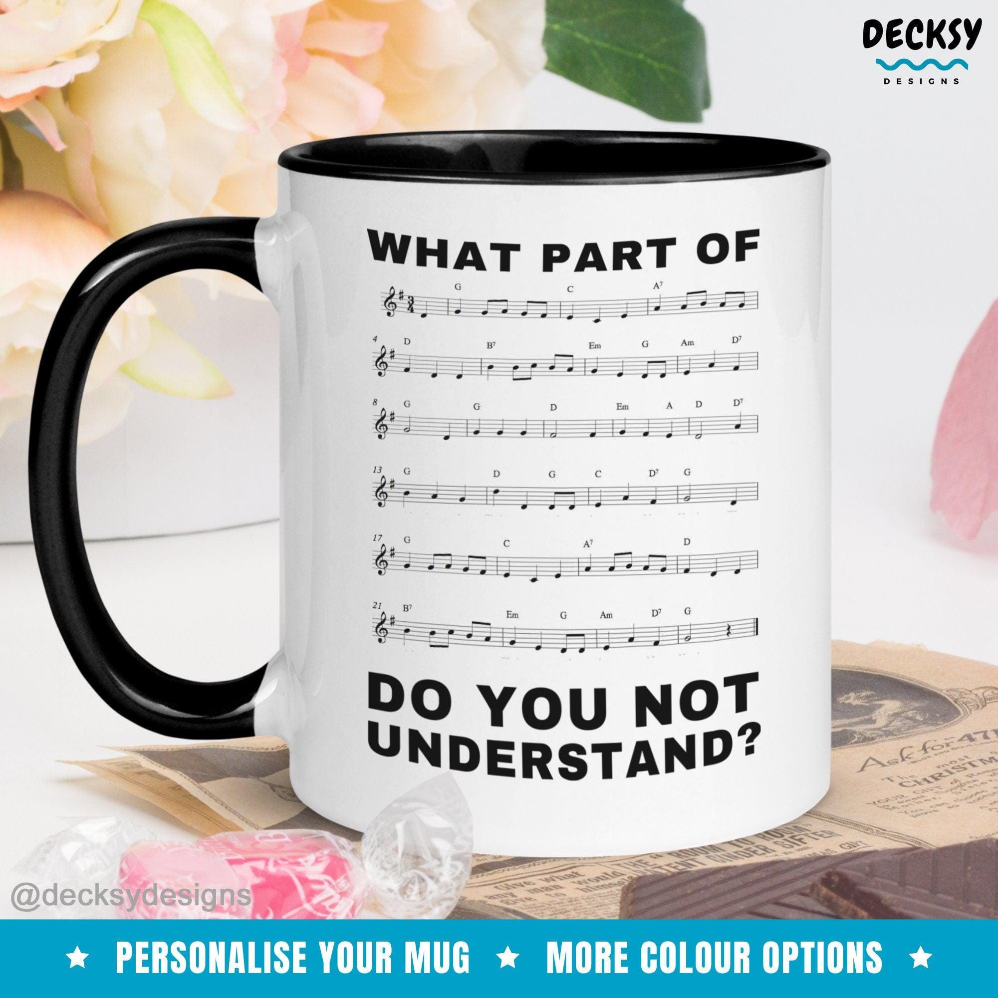 Music Teacher Gift, Piano Player Mug-Home & Living:Kitchen & Dining:Drink & Barware:Drinkware:Mugs-DecksyDesigns-White Mug 11 oz-NO PERSONALISATION-DecksyDesigns