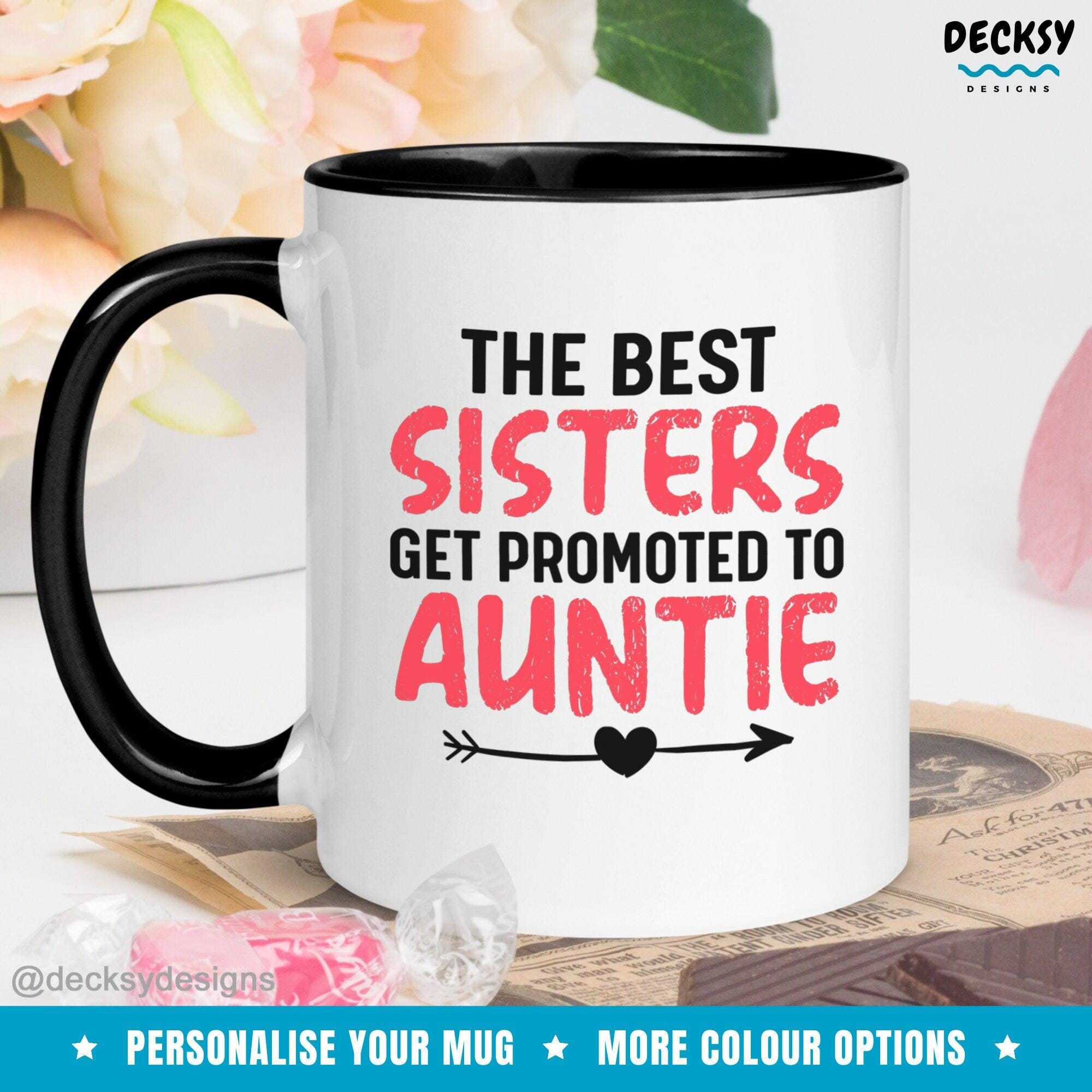 New Aunt Mug, Sister Auntie Gift-Home & Living:Kitchen & Dining:Drink & Barware:Drinkware:Mugs-DecksyDesigns-White Mug 11 oz-NO PERSONALISATION-DecksyDesigns