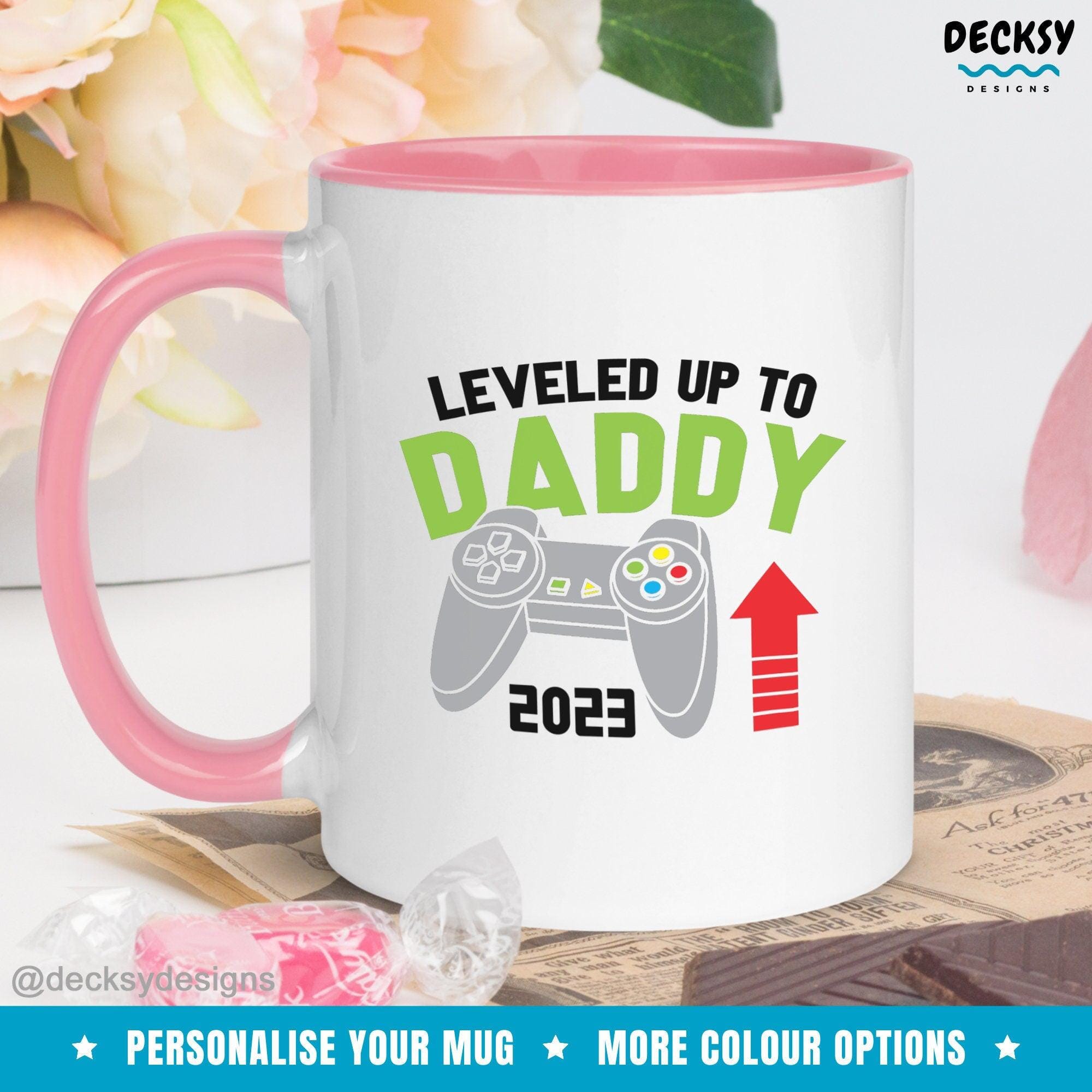 New Dad Gamer Mug, Dad Est 2023 Gift-Home & Living:Kitchen & Dining:Drink & Barware:Drinkware:Mugs-DecksyDesigns-White Mug 11 oz-NO PERSONALISATION-DecksyDesigns