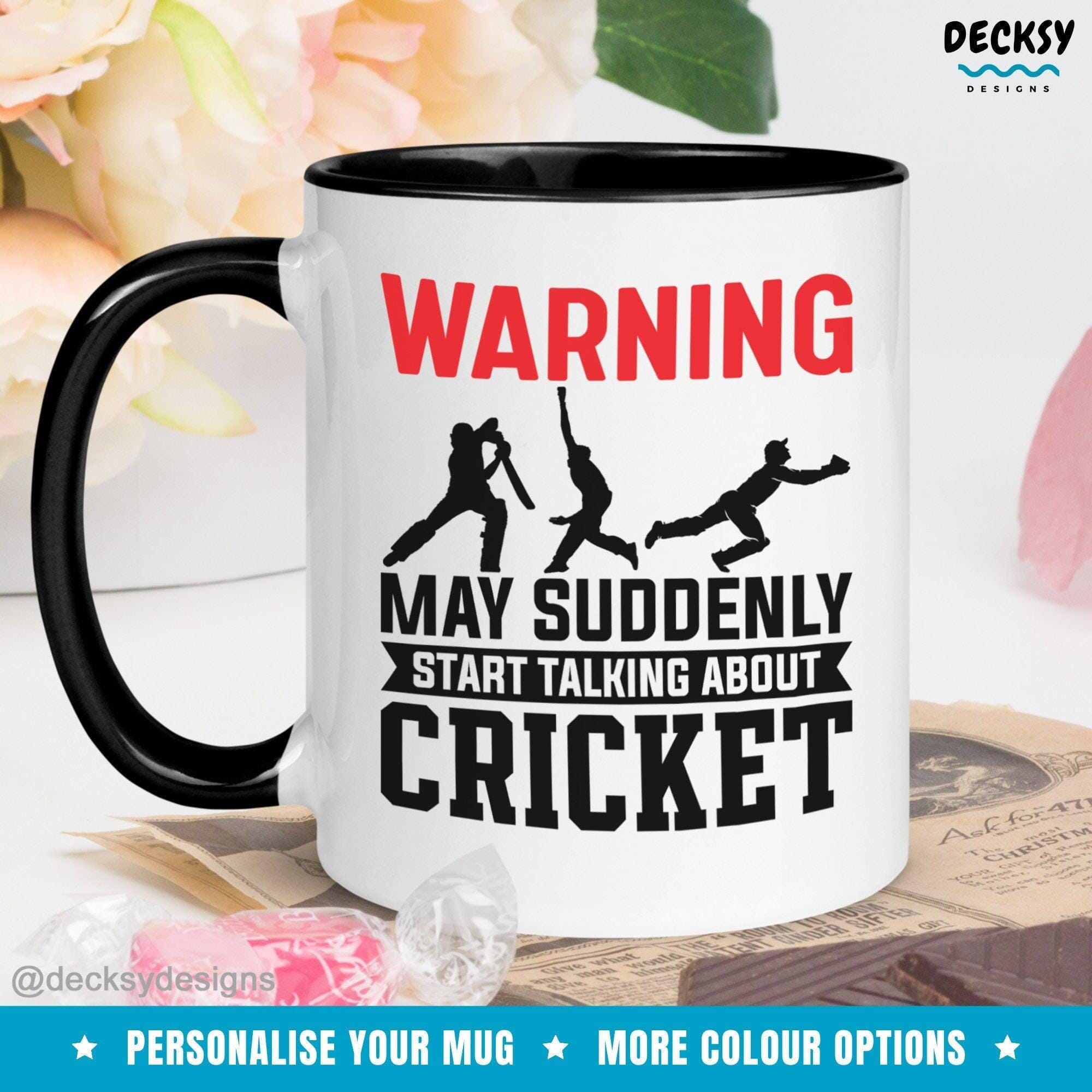 Personalised Cricket Mug, Cricket Sport Gift-Home & Living:Kitchen & Dining:Drink & Barware:Drinkware:Mugs-DecksyDesigns-White Mug 11 oz-NO PERSONALISATION-DecksyDesigns