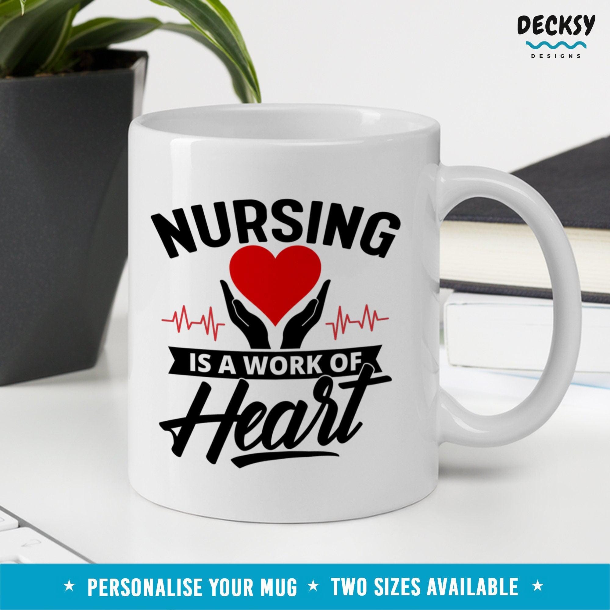 Registered Nurse Mug, Emergency Nurse Coffee Gift-Home & Living:Kitchen & Dining:Drink & Barware:Drinkware:Mugs-DecksyDesigns-11 Oz-NO PERSONALISATION-DecksyDesigns