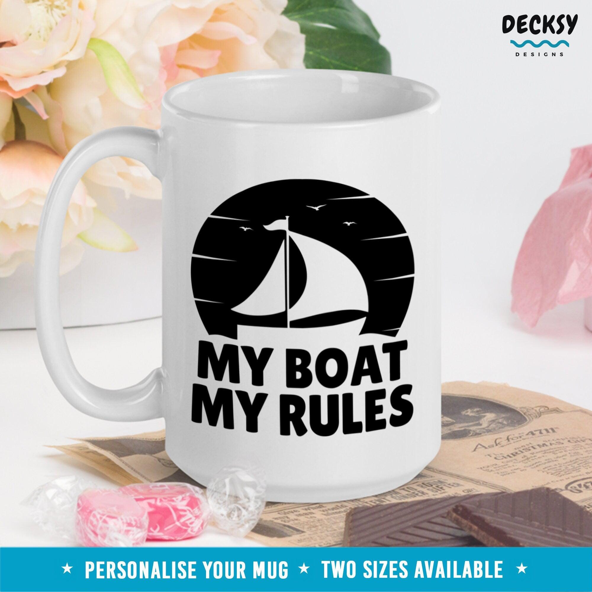 Sailboat Mug, Funny Boat Captain Gift-Home & Living:Kitchen & Dining:Drink & Barware:Drinkware:Mugs-DecksyDesigns-11 Oz-NO PERSONALISATION-DecksyDesigns