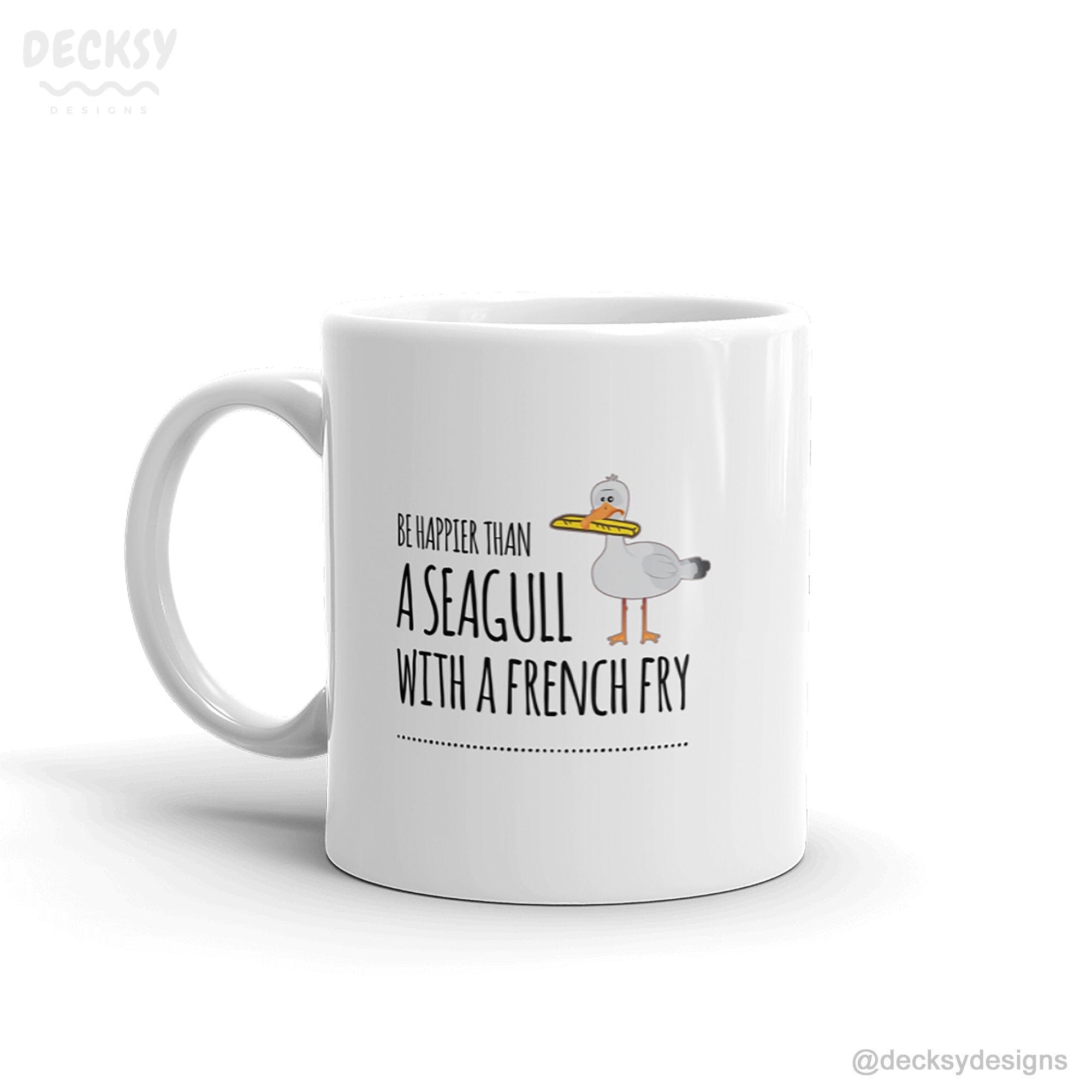 Seagull Mug, Funny Custom Retirement Gifts-Home & Living:Kitchen & Dining:Drink & Barware:Drinkware:Mugs-DecksyDesigns-15 Oz-NO PERSONALISATION-DecksyDesigns