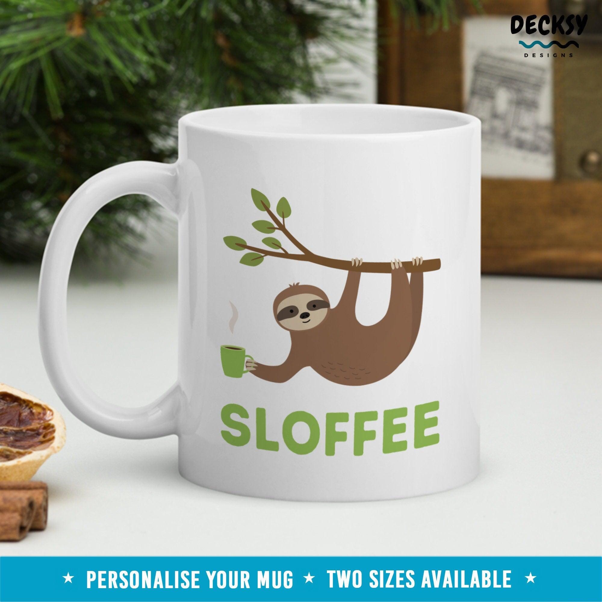 Sloth Coffee Mug, Gift for Sloth Lover-Home & Living:Kitchen & Dining:Drink & Barware:Drinkware:Mugs-DecksyDesigns-11 Oz-NO PERSONALISATION-DecksyDesigns