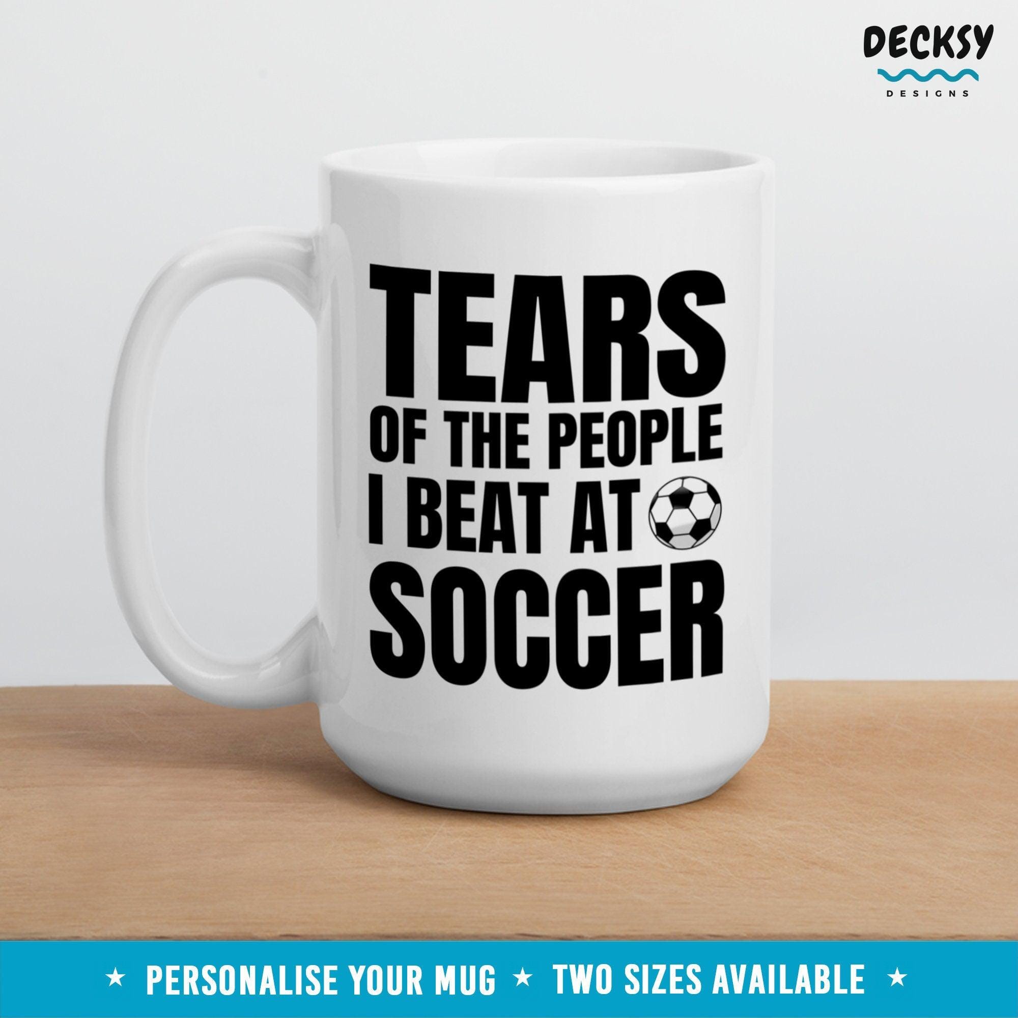 Soccer Mug, Custom Soccer Player Gift-Home & Living:Kitchen & Dining:Drink & Barware:Drinkware:Mugs-DecksyDesigns-White Mug 11 oz-NO PERSONALISATION-DecksyDesigns