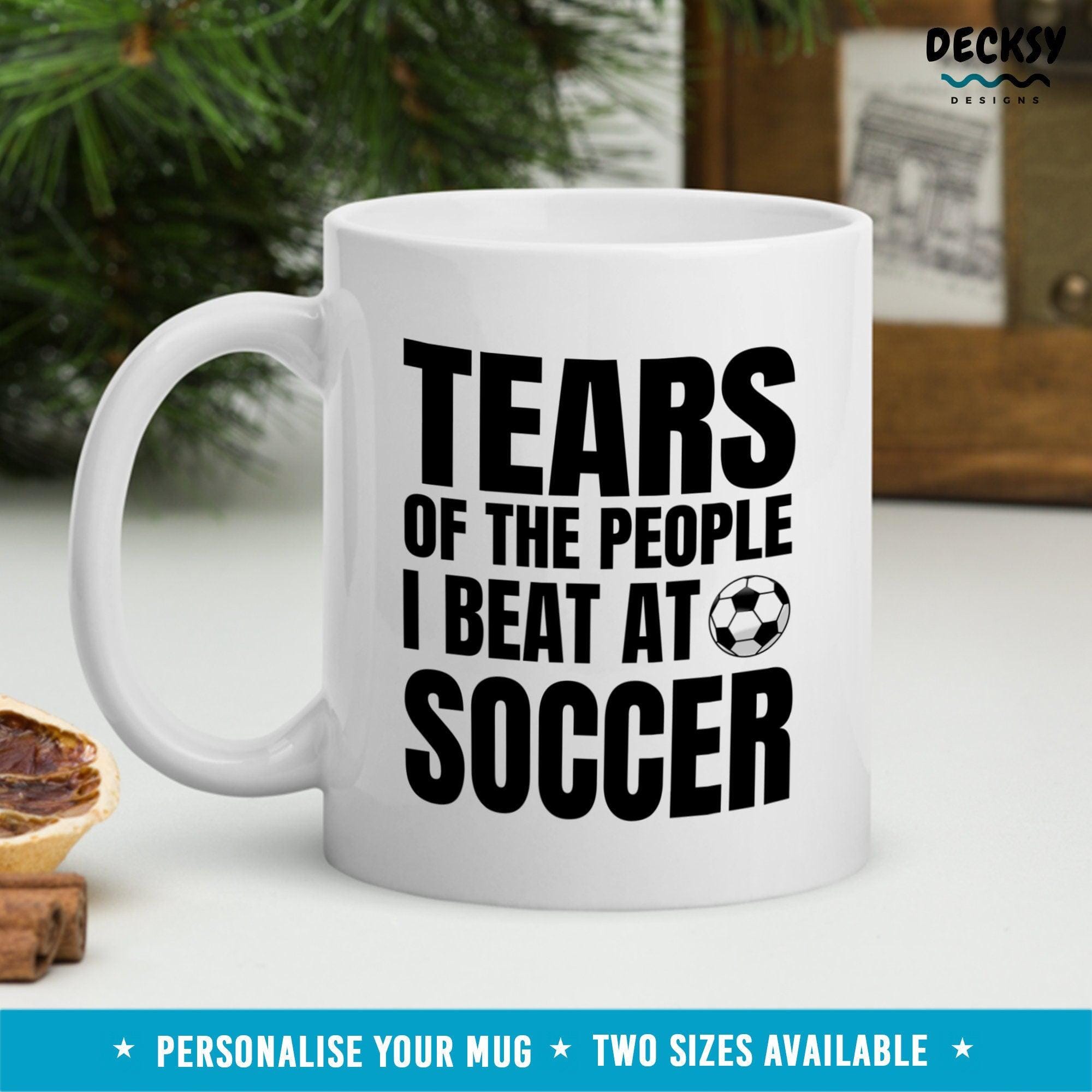 Soccer Mug, Custom Soccer Player Gift-Home & Living:Kitchen & Dining:Drink & Barware:Drinkware:Mugs-DecksyDesigns-White Mug 11 oz-NO PERSONALISATION-DecksyDesigns